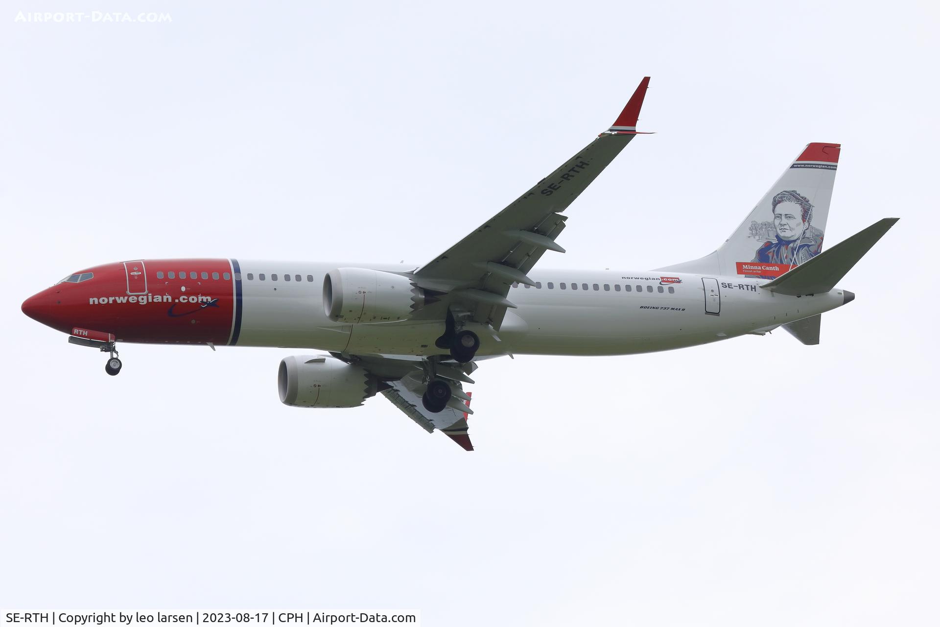 SE-RTH, 2023 Boeing 737-8 MAX C/N 62928, Copenhagen 17.8.2023 l/d R-04R