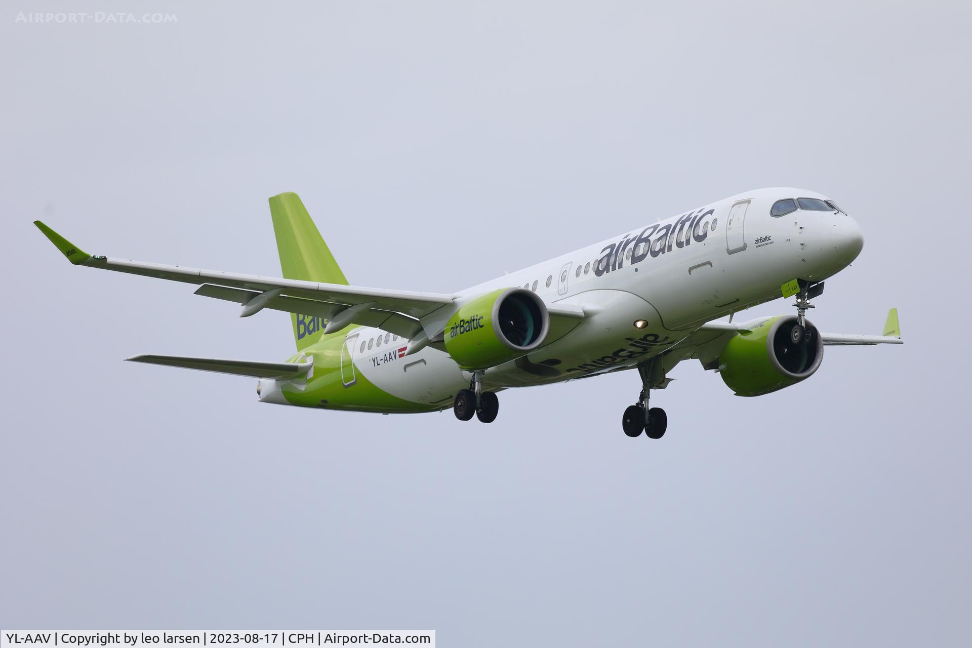 YL-AAV, 2019 Airbus A220-300 C/N 55071, Copenhagen 17.8.2023