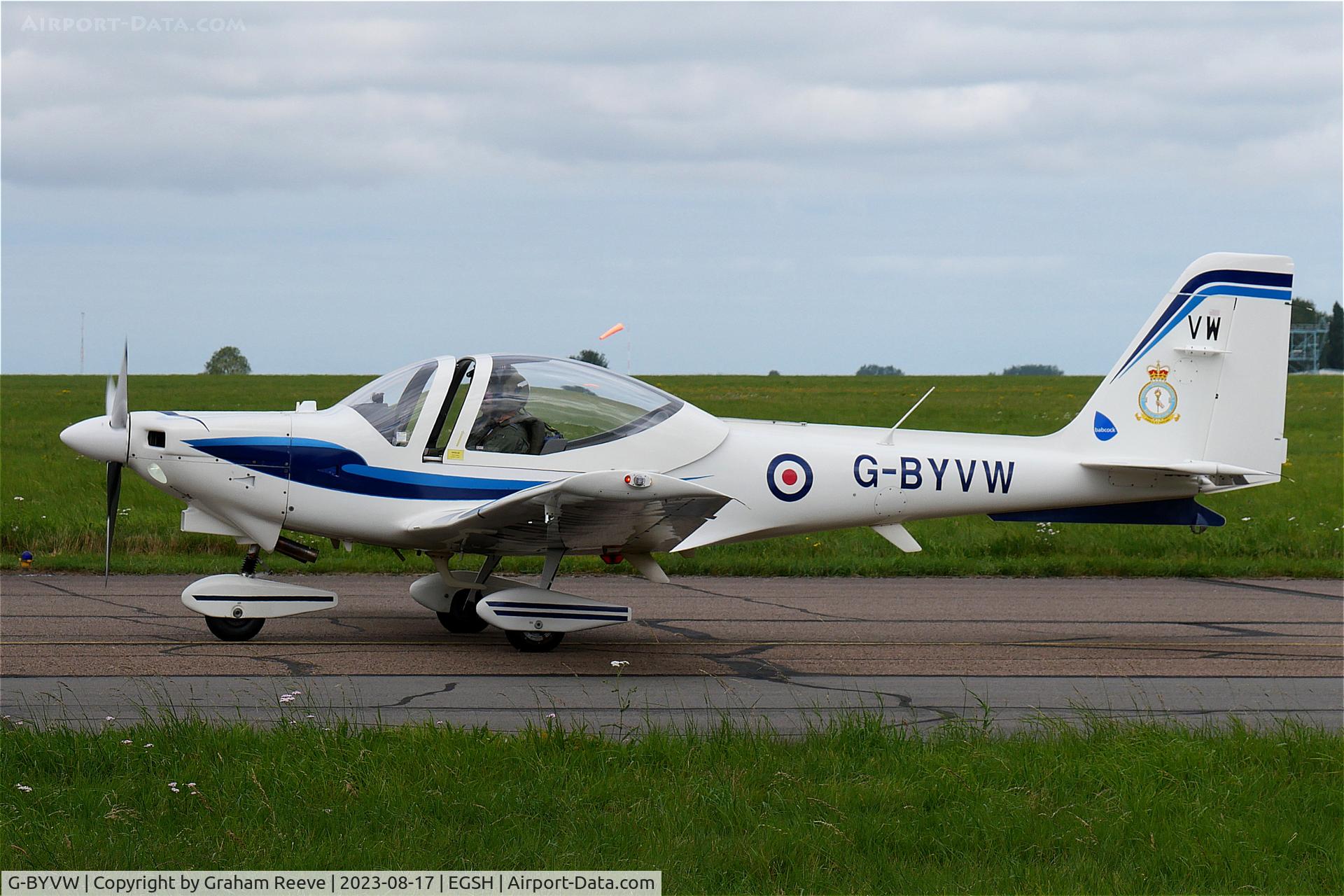 G-BYVW, 2000 Grob G-115E Tutor T1 C/N 82132/E, Just landed at Norwich.