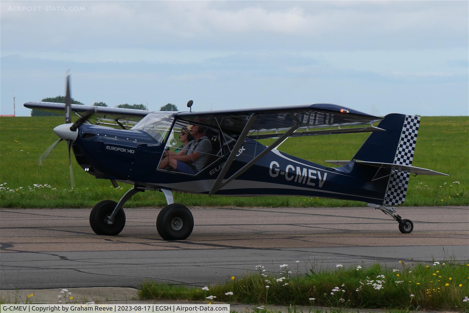 G-CMEV, 2022 Ascent Industries EuroFOX 2K C/N 64822, Just landed at Norwich.
