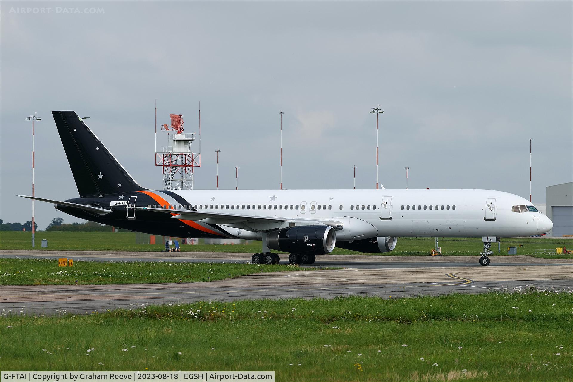 G-FTAI, 2000 Boeing 757-200 C/N 29308, Just landed at Norwich.