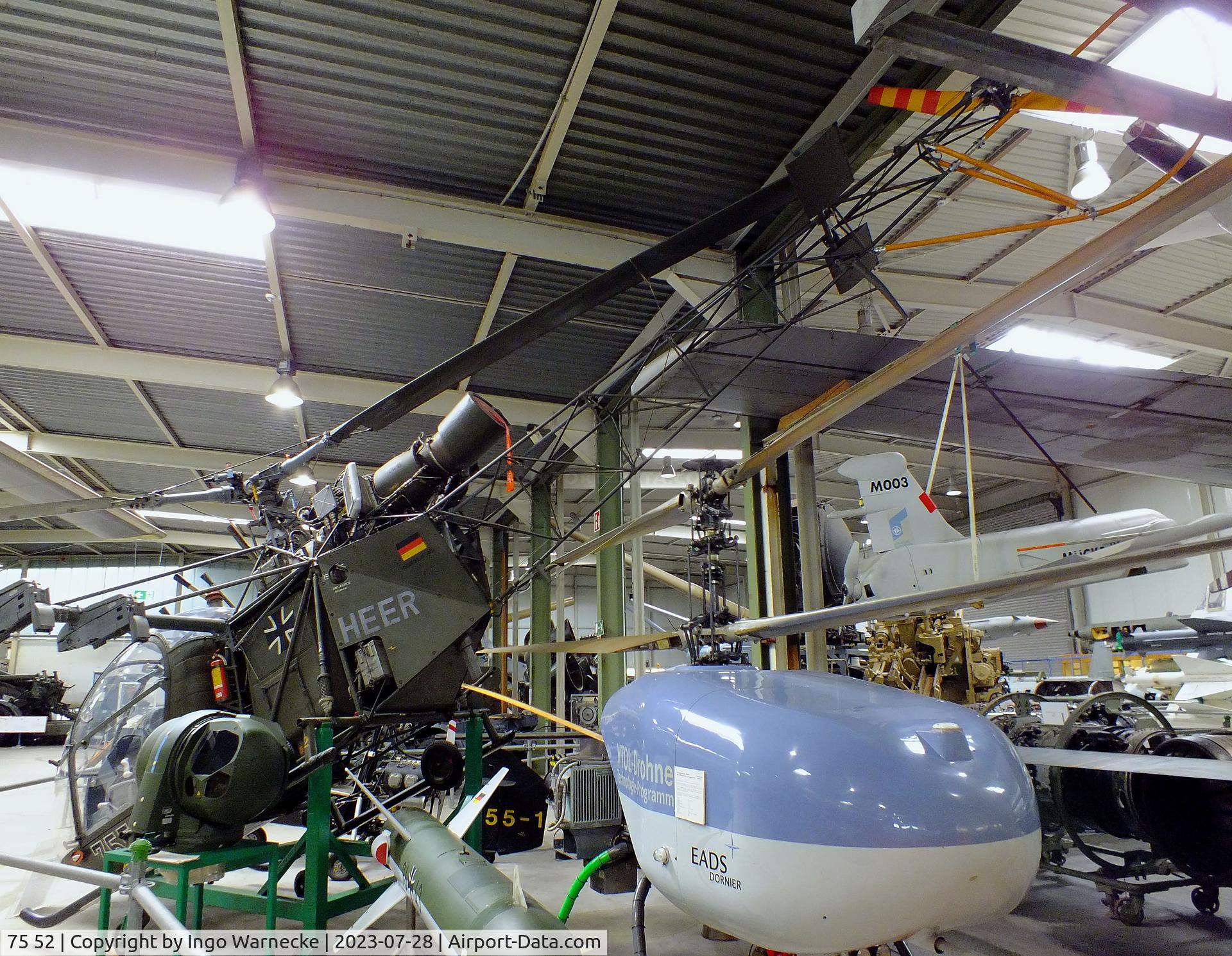75 52, Sud SE-3130 Alouette II C/N 1402/C182, Sud Aviation SE.3130 Alouette II at the Wehrtechnische Studiensammlung (WTS), Koblenz
