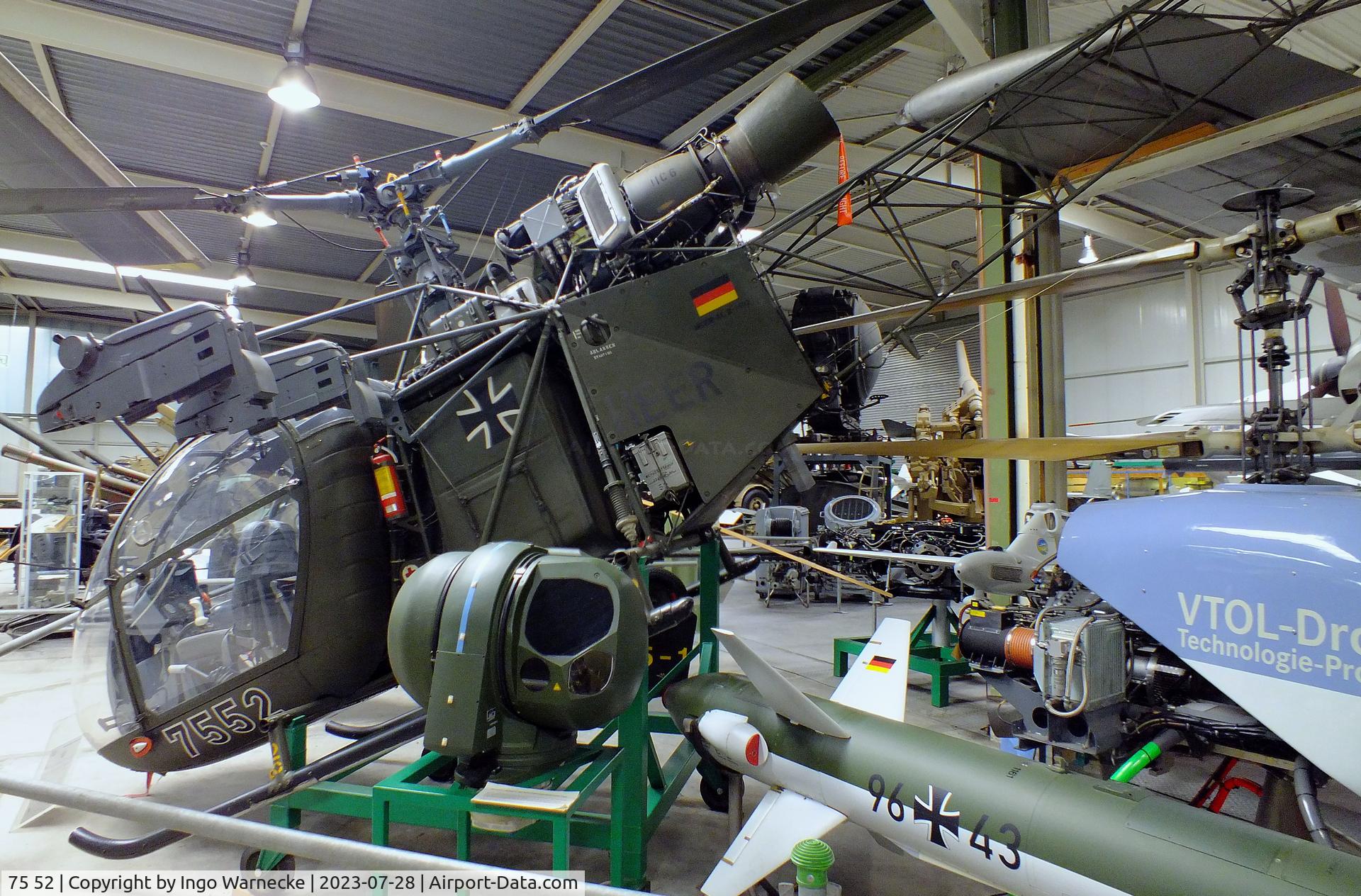 75 52, Sud SE-3130 Alouette II C/N 1402/C182, Sud Aviation SE.3130 Alouette II at the Wehrtechnische Studiensammlung (WTS), Koblenz