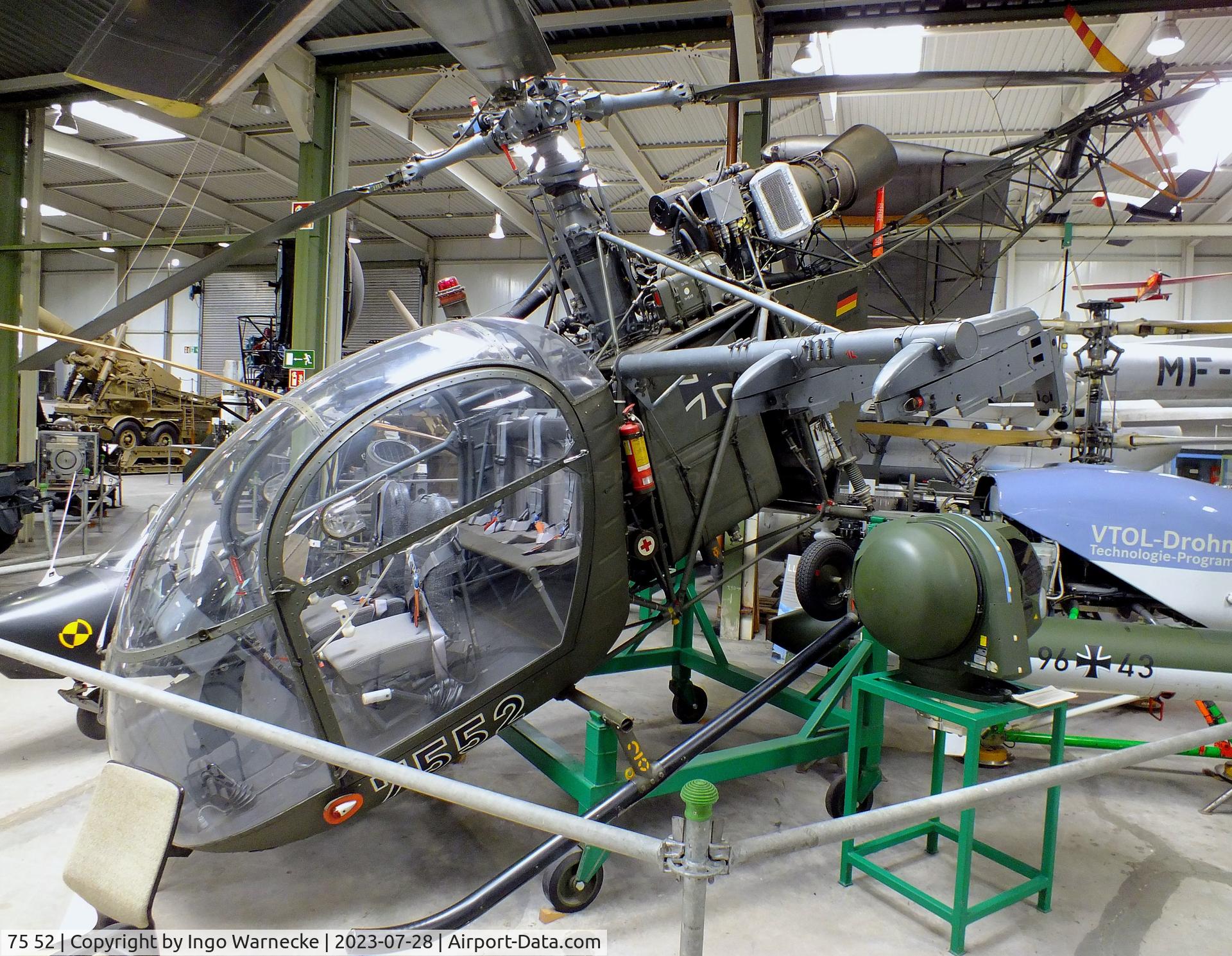 75 52, Sud SE-3130 Alouette II C/N 1402/C182, Sud Aviation SE.3130 Alouette II at the Wehrtechnische Studiensammlung (WTS), Koblenz