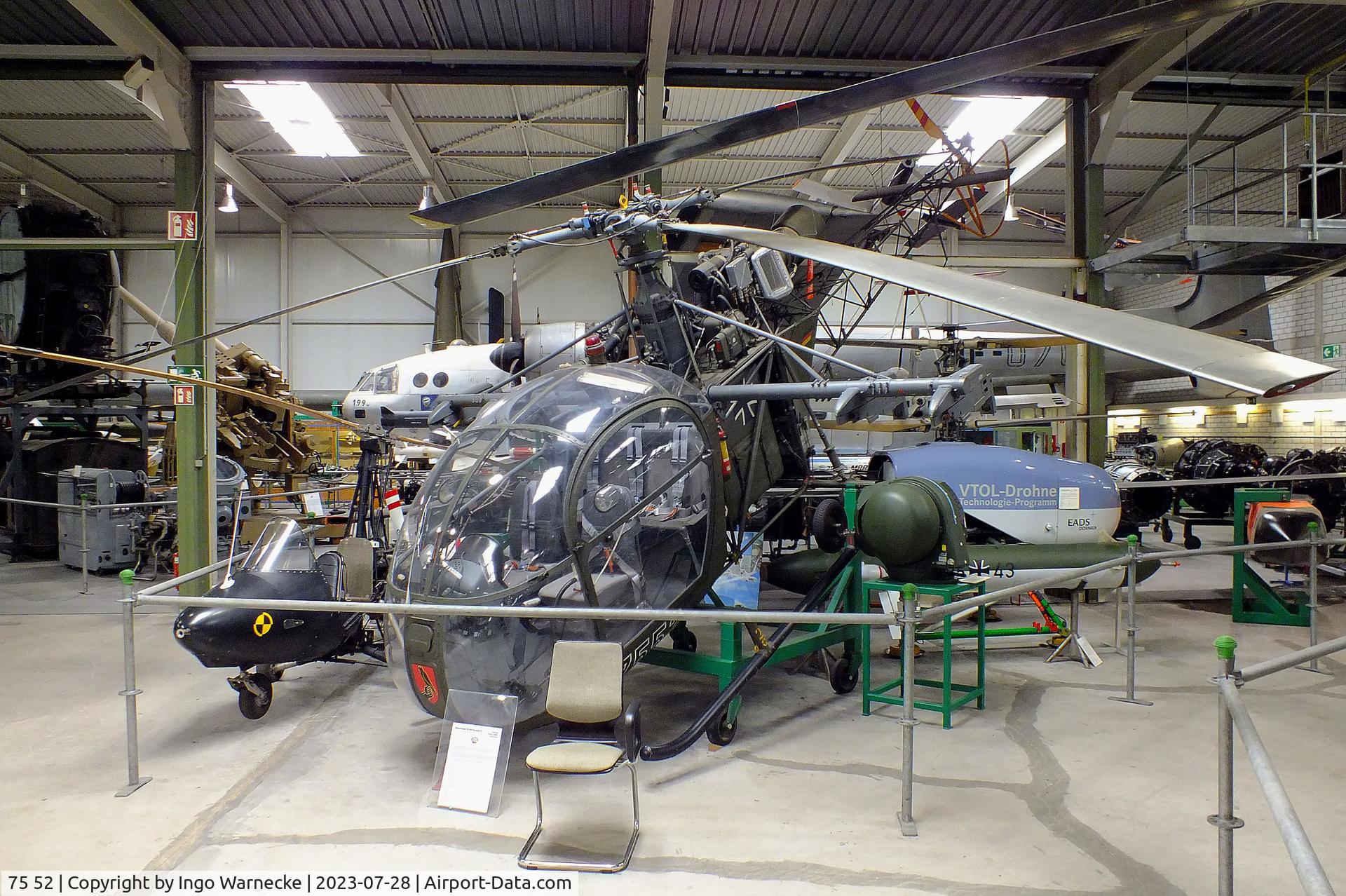 75 52, Sud SE-3130 Alouette II C/N 1402/C182, Sud Aviation SE.3130 Alouette II at the Wehrtechnische Studiensammlung (WTS), Koblenz