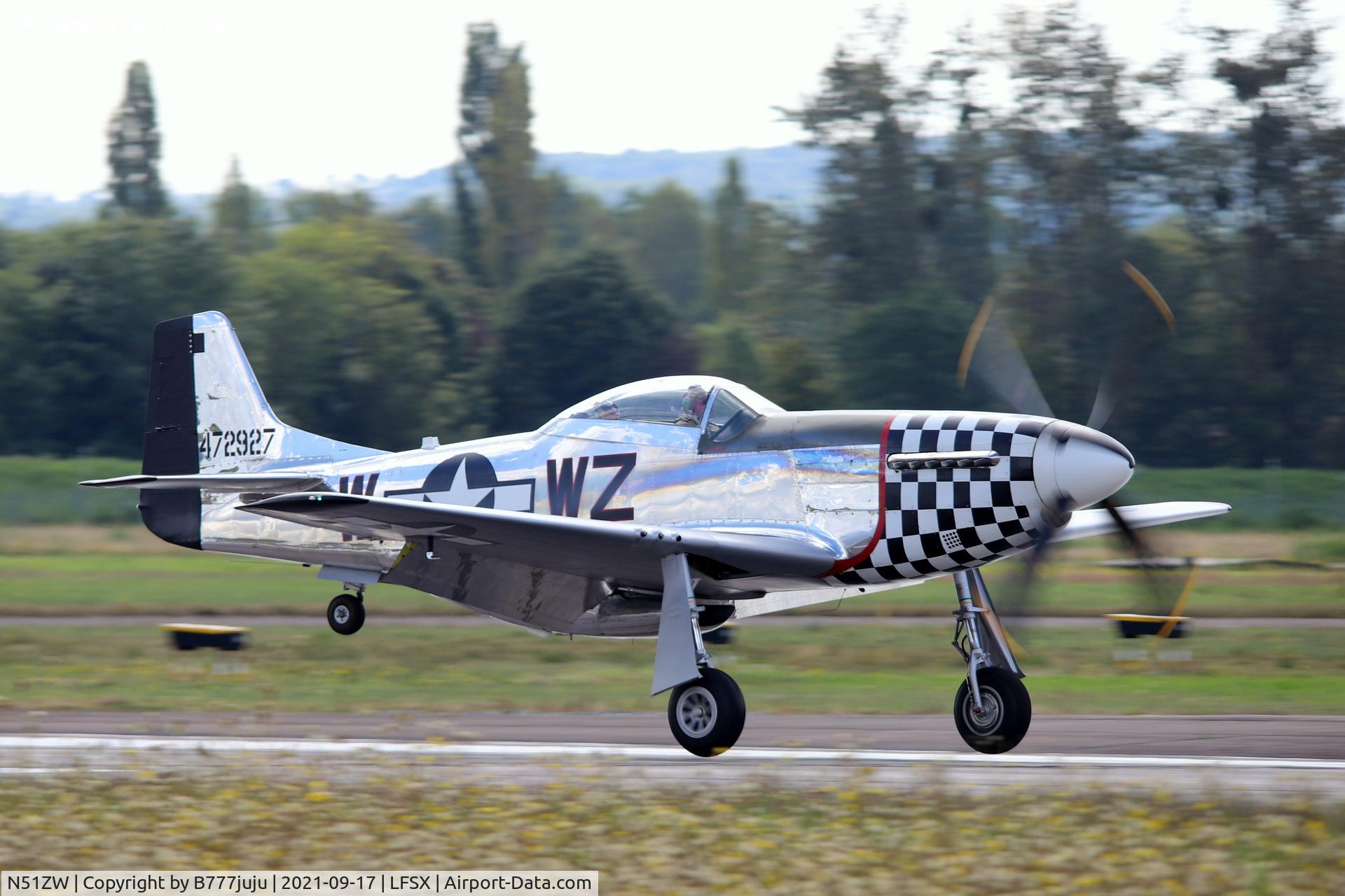 N51ZW, 1944 North American P-51D Mustang C/N 44-13903JP, during Luxeuil Airshow 2021