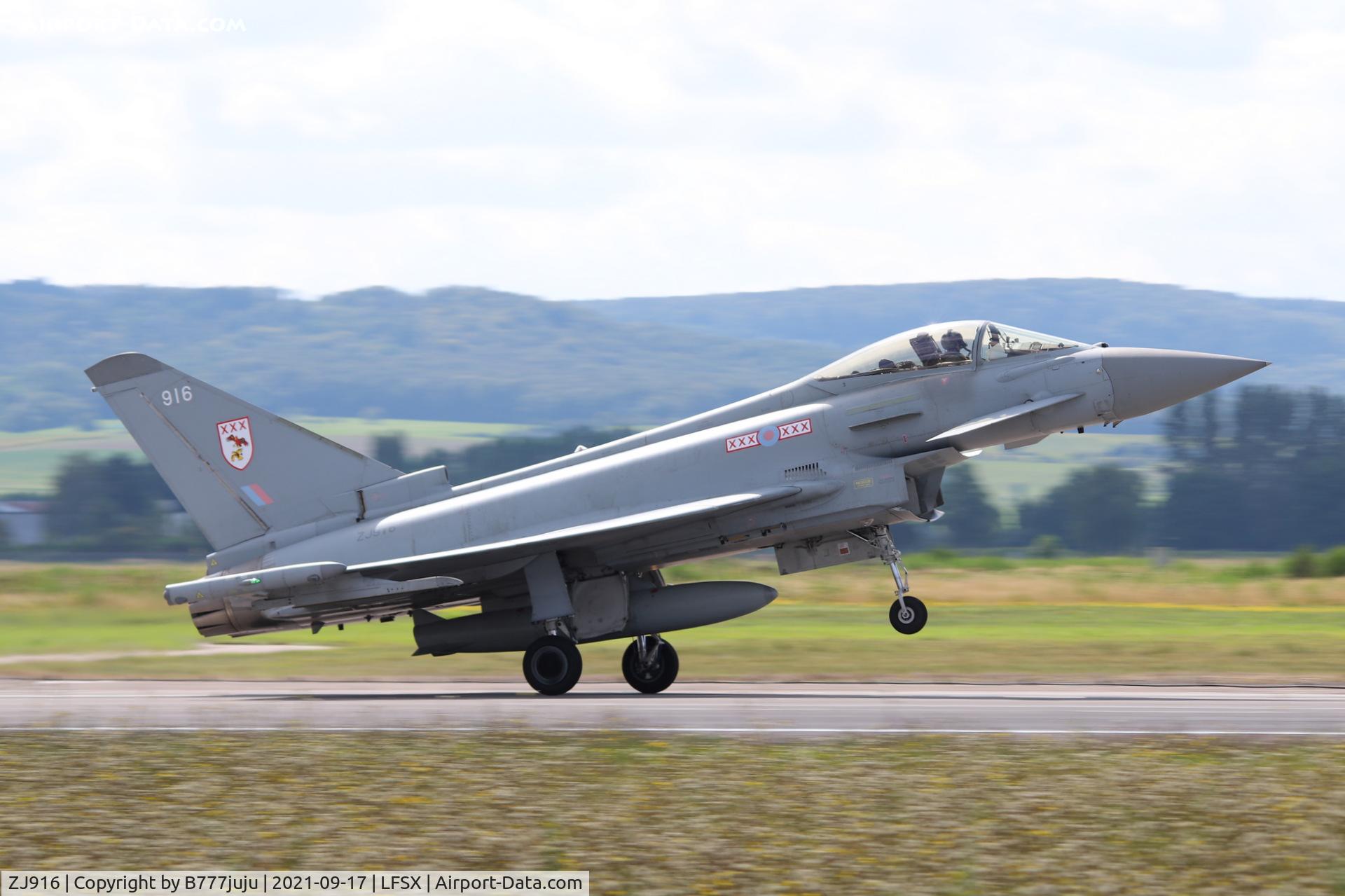 ZJ916, 2005 Eurofighter EF-2000 Typhoon FGR4 C/N 0057/BS007, during Luxeuil Air Show 2021