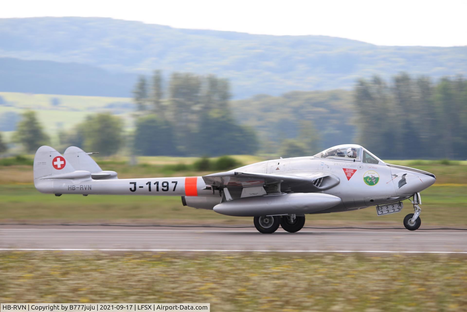 HB-RVN, 1952 De Havilland (FFA) Vampire FB.6 (DH-100) C/N 706, during Luxeuil Air Show 2021
