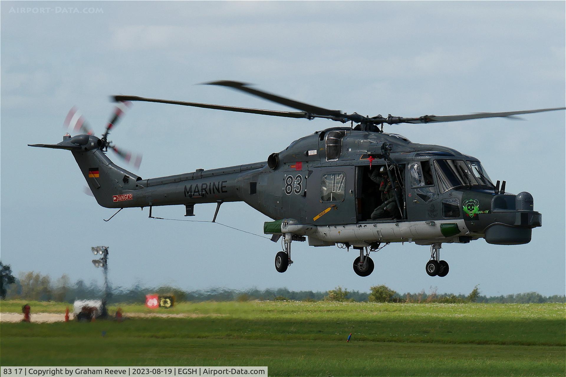 83 17, Westland Super Lynx Mk.88A C/N 415, Departing from Norwich.