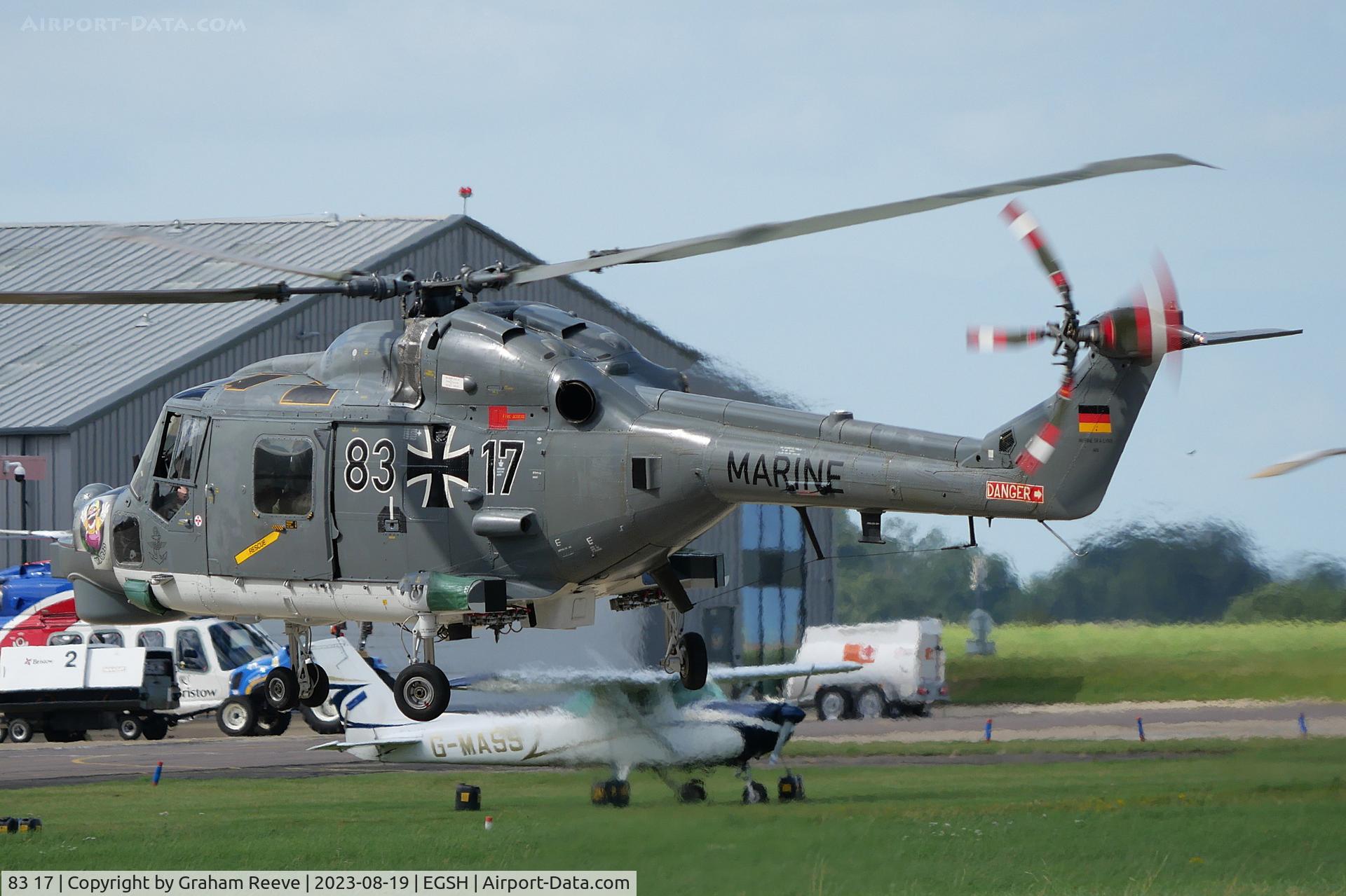 83 17, Westland Super Lynx Mk.88A C/N 415, Departing from Norwich.