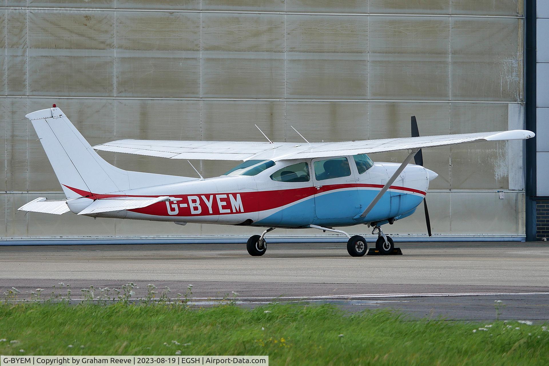 G-BYEM, 1979 Cessna R182 Skylane RG C/N R182-00822, Parked at Norwich.