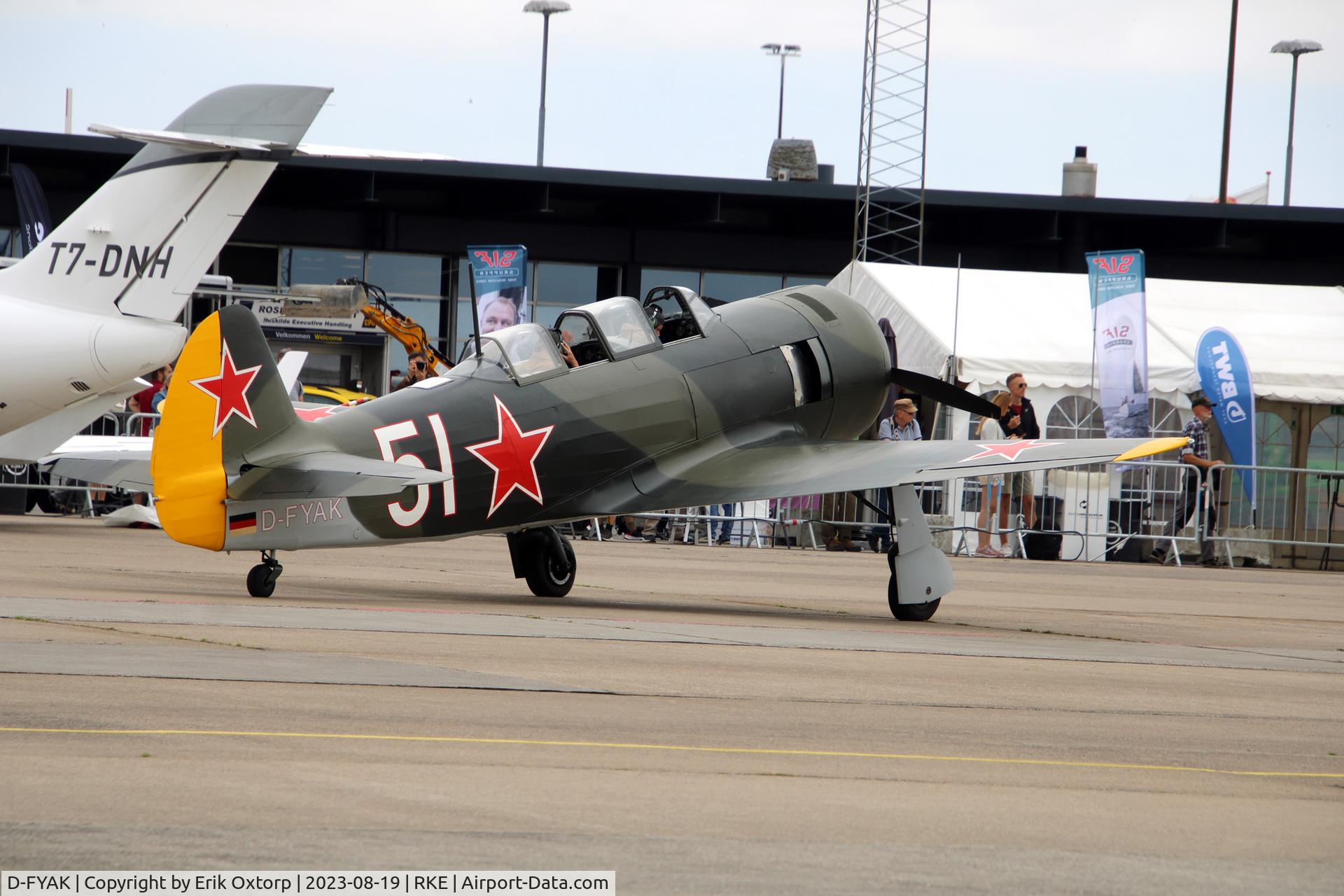 D-FYAK, 1953 Yakovlev Yak-11 C/N 170103, D-FYAK at the Roskilde Airshow