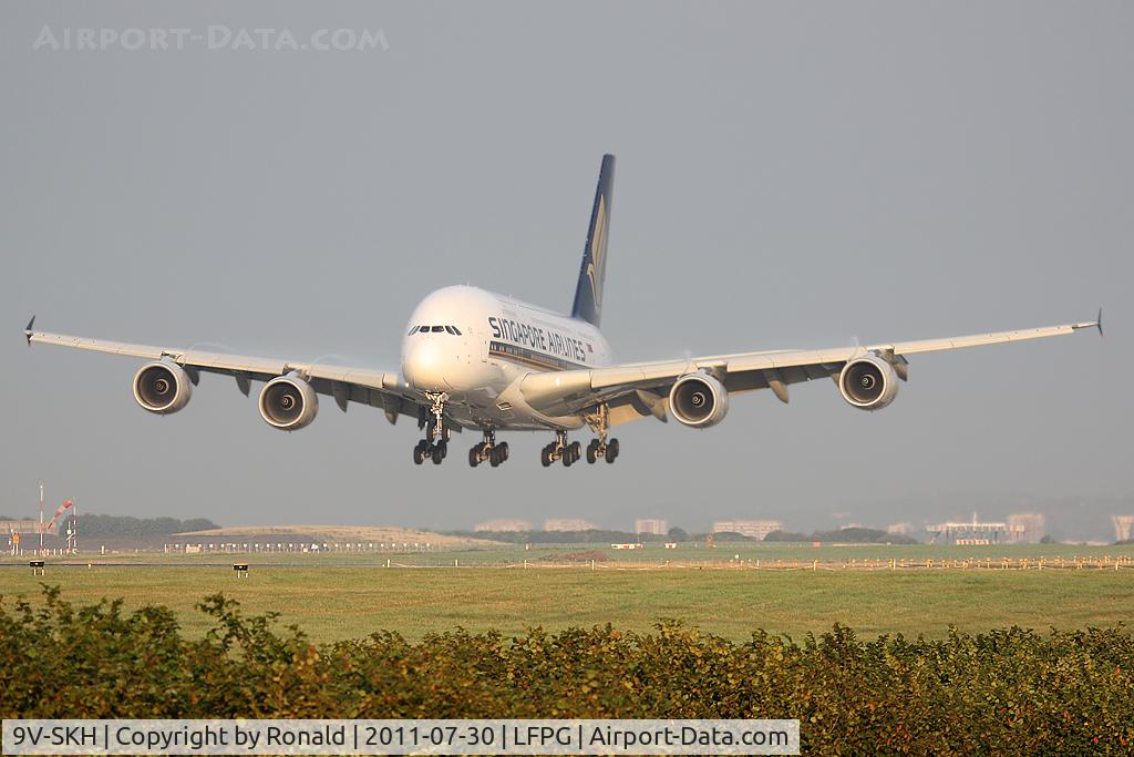 9V-SKH, 2008 Airbus A380-841 C/N 021, at cdg