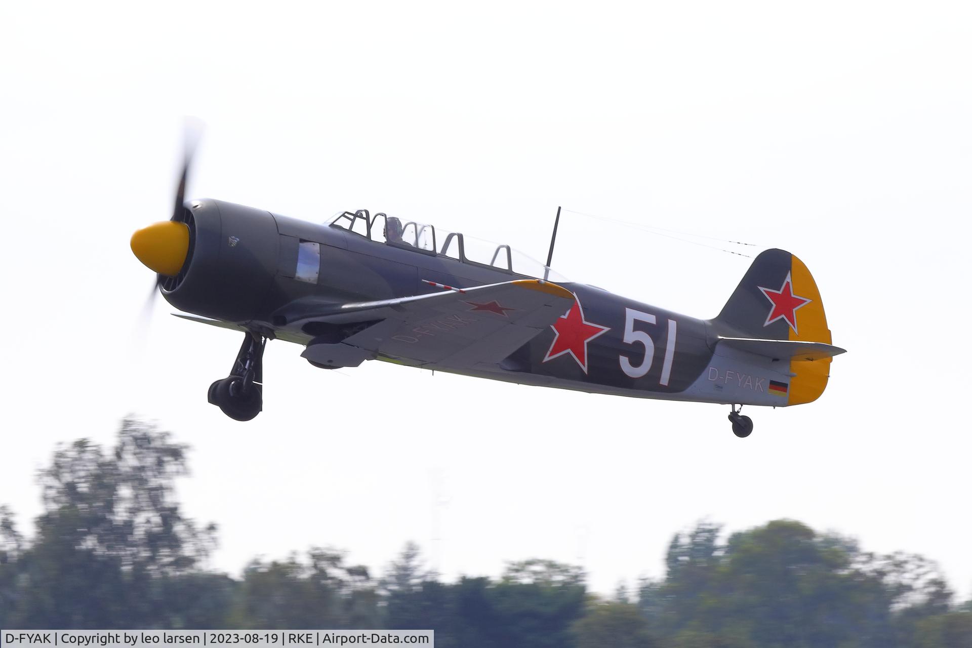 D-FYAK, 1953 Yakovlev Yak-11 C/N 170103, Roskilde Air Show 19.8.2023