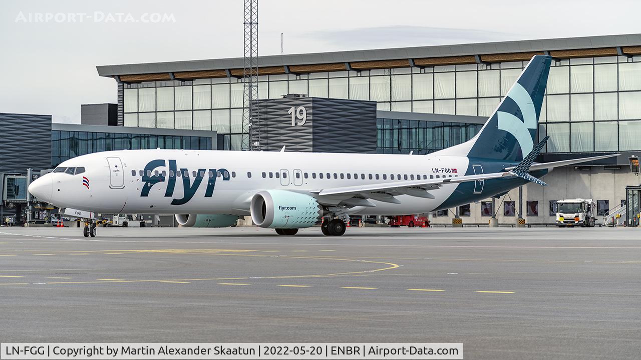 LN-FGG, 2021 Boeing 737-8 MAX C/N 43343, Taxying out for departure.