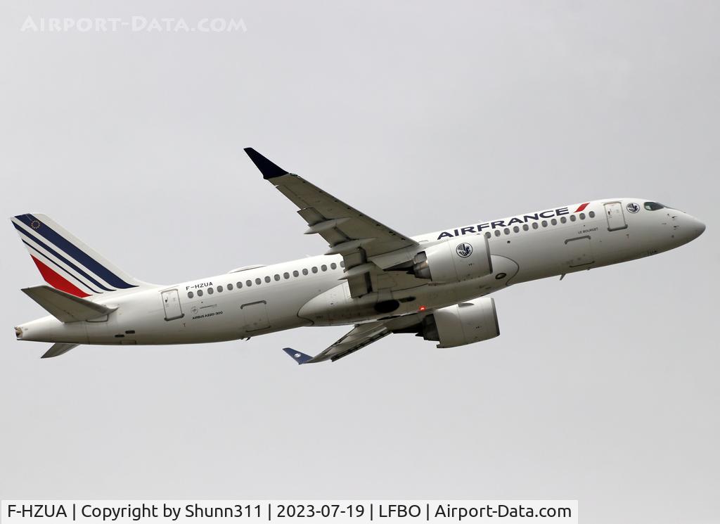 F-HZUA, 2021 Airbus A220-300 C/N 55134, Taking off from rwy 32R