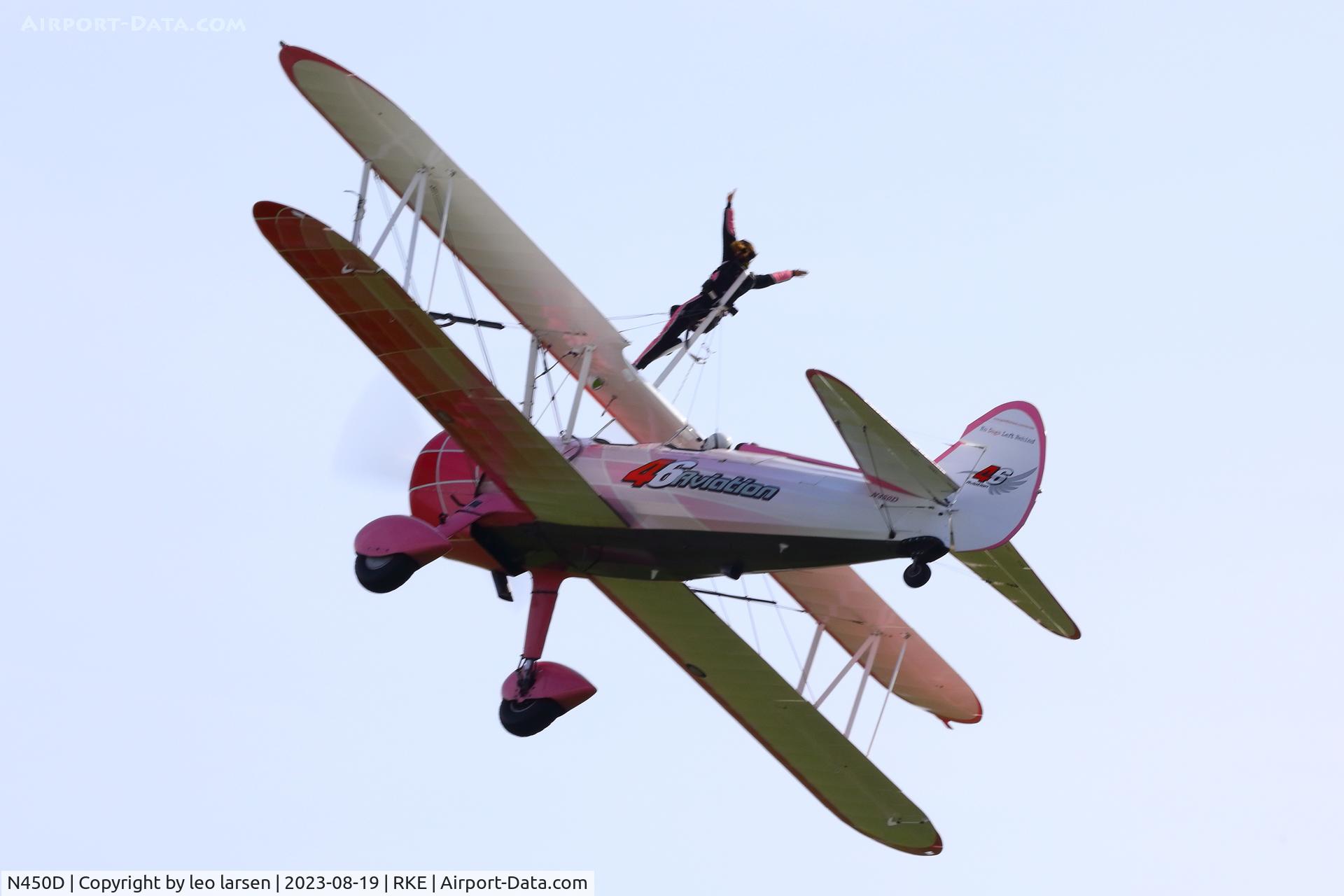 N450D, 1943 Boeing PT-13D Kaydet (E75) C/N 75-5099, Roskilde Air Show 19.8.2023