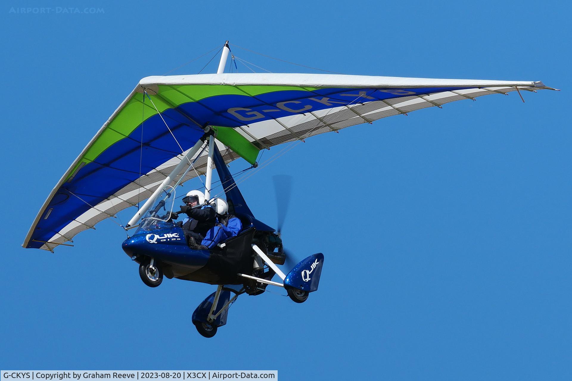 G-CKYS, 2018 P&M Aviation Quik GT-450 C/N 8779, Departing from Northrepps.