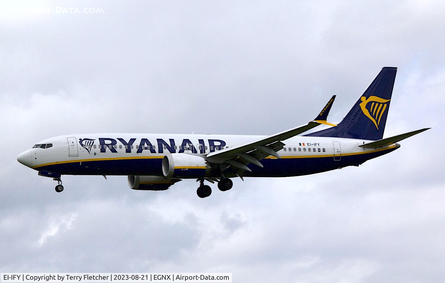 EI-IFY, 2022 Boeing 737-8-200 MAX C/N 67070, At East Midlands