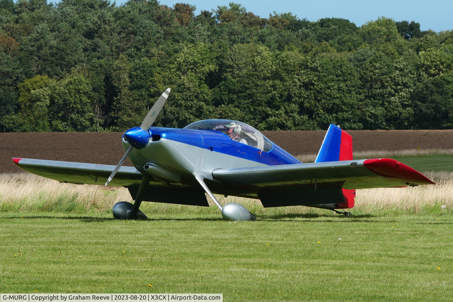G-MURG, 2005 Vans RV-6 C/N PFA 181-12470, Just landed at Northrepps.