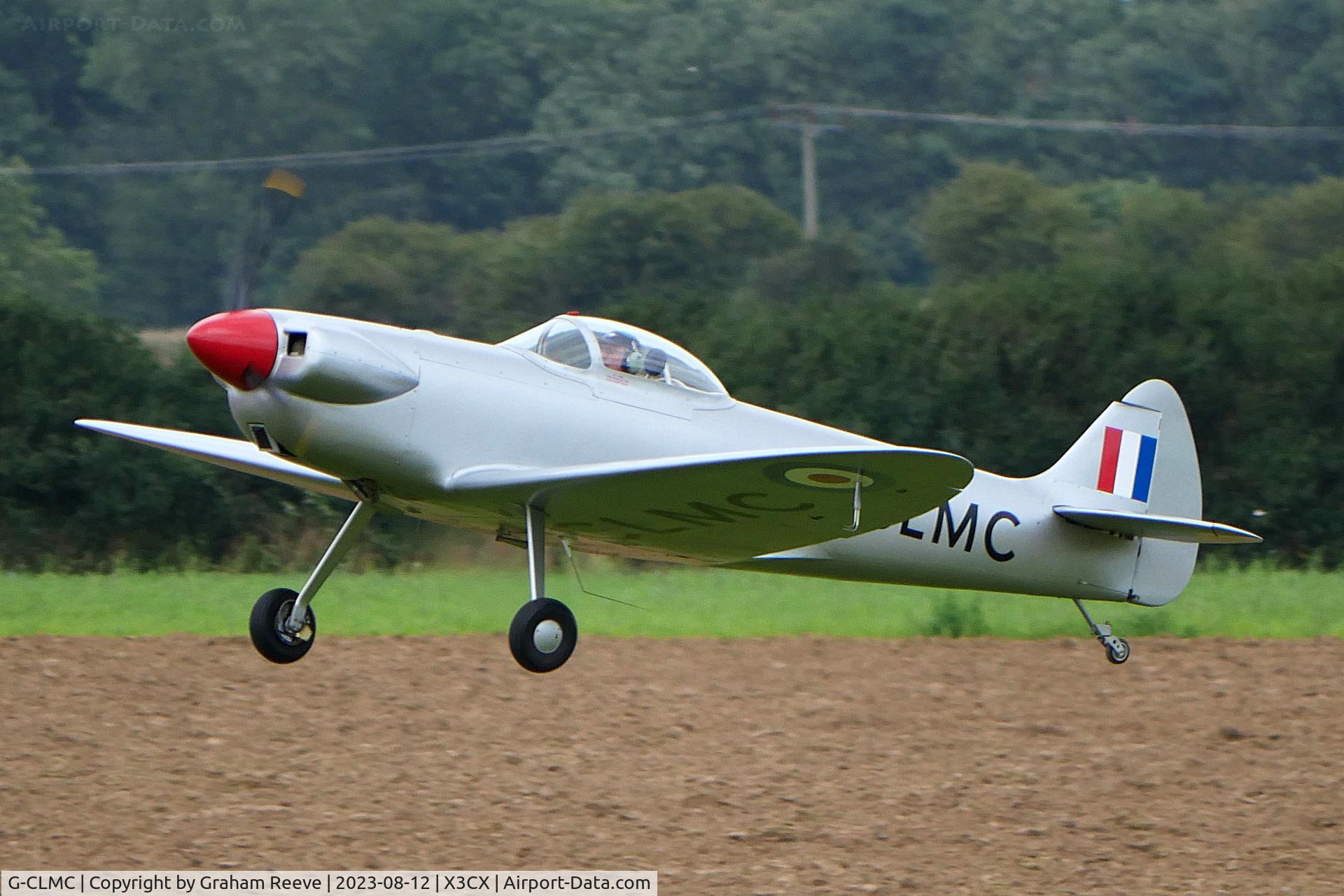 G-CLMC, 2020 Isaacs Spitfire C/N LAA 027-15453, Departing from Northrepps.