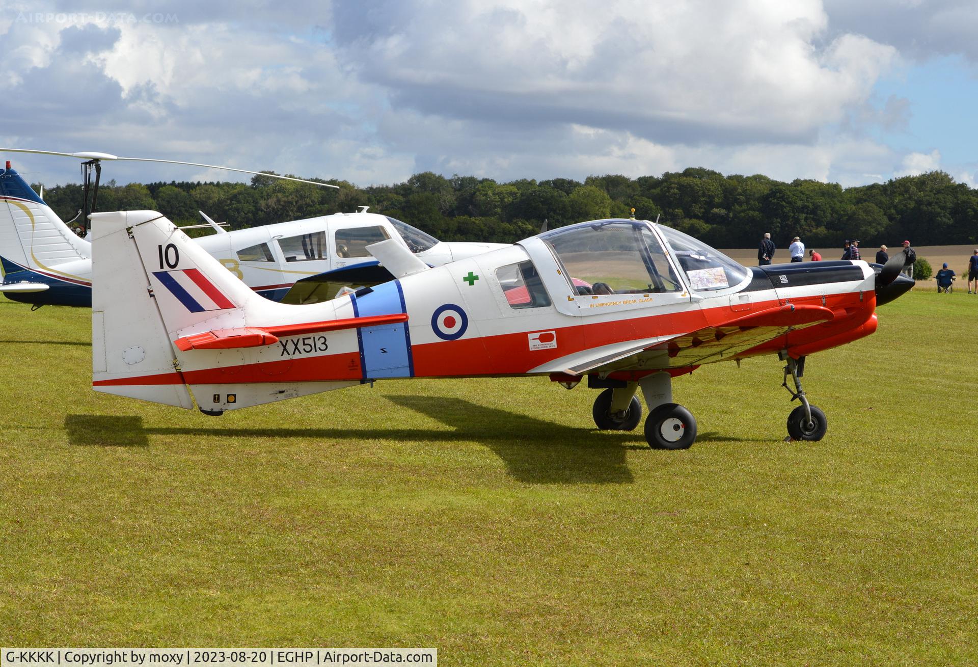 G-KKKK, 1973 Scottish Aviation Bulldog T.1 C/N BH120/199, Scottish Aviation Bulldog T.1 at Popham. Ex G-CCMI, XX513.