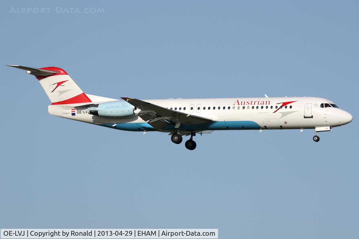 OE-LVJ, 1991 Fokker 100 (F-28-0100) C/N 11359, at spl