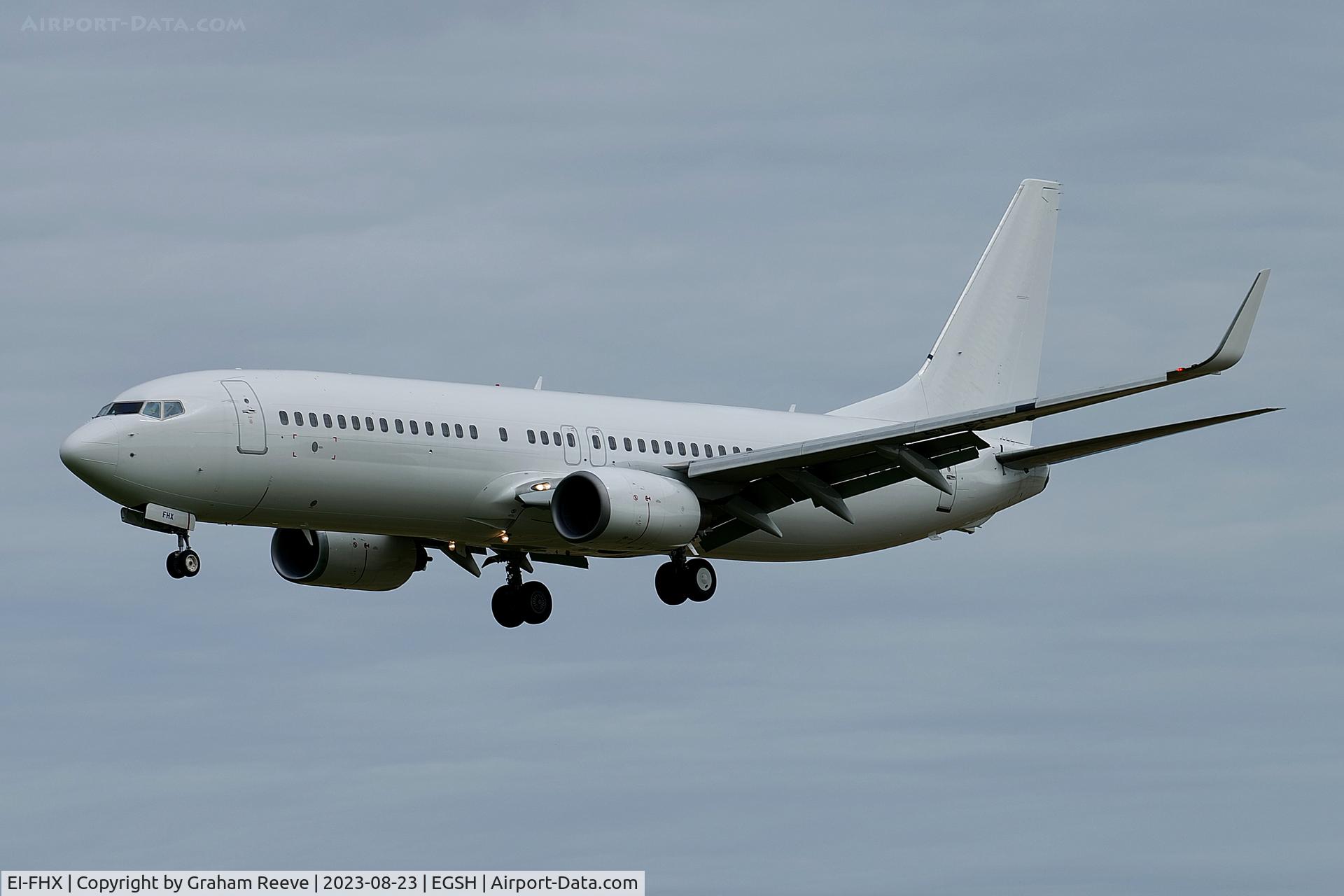 EI-FHX, 2010 Boeing 737-8JP C/N 40866, Landing at Norwich.