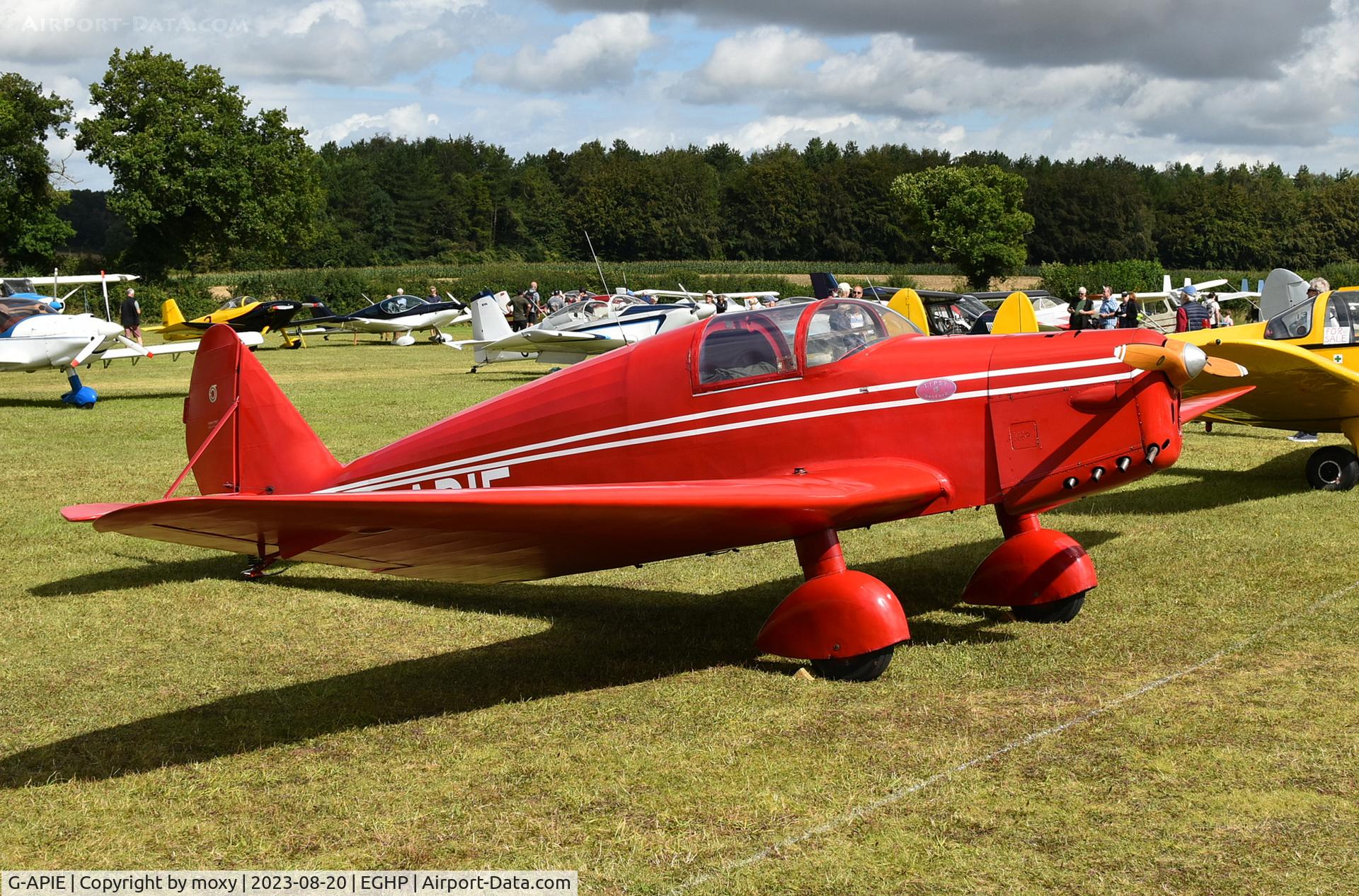 G-APIE, 1958 Tipsy Belfair C/N 535, Tipsy Belfair at Popham. Ex OO-TIE