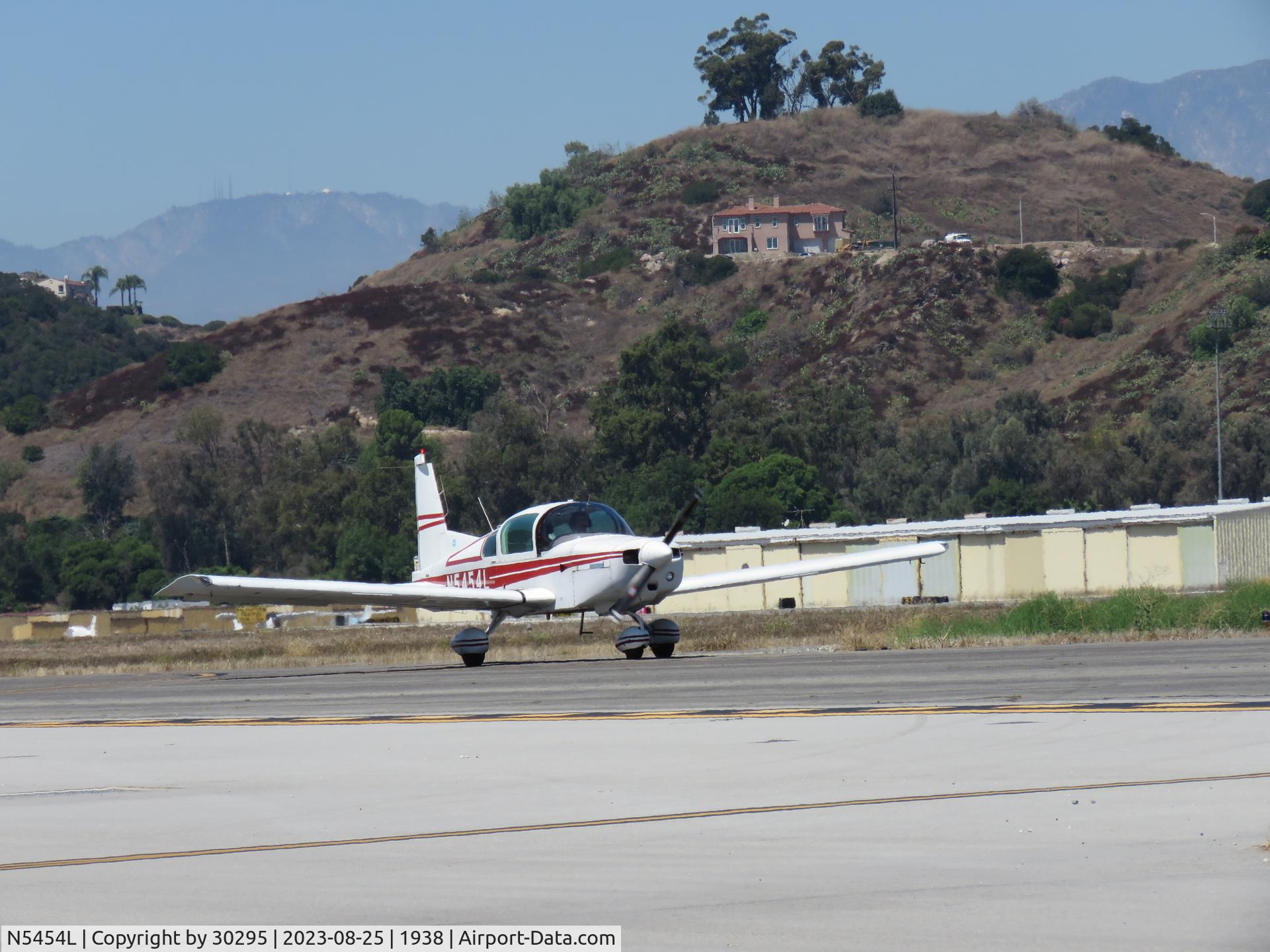 N5454L, 1973 Grumman American AA-5 Traveler C/N AA5-0354, Entered taxiway Sierra