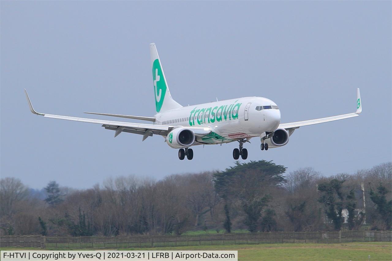 F-HTVI, 2018 Boeing 737-8K2 C/N 62164, Boeing 737-8K2, On final rwy 07R, Brest-Bretagne airport (LFRB-BES)