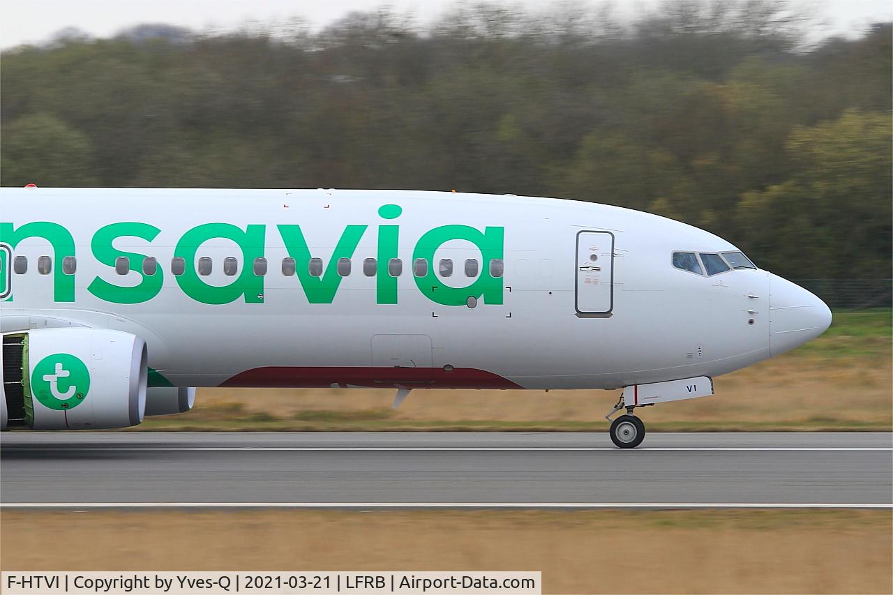 F-HTVI, 2018 Boeing 737-8K2 C/N 62164, Boeing 737-8K2, Landing rwy 07R, Brest-Bretagne airport (LFRB-BES)