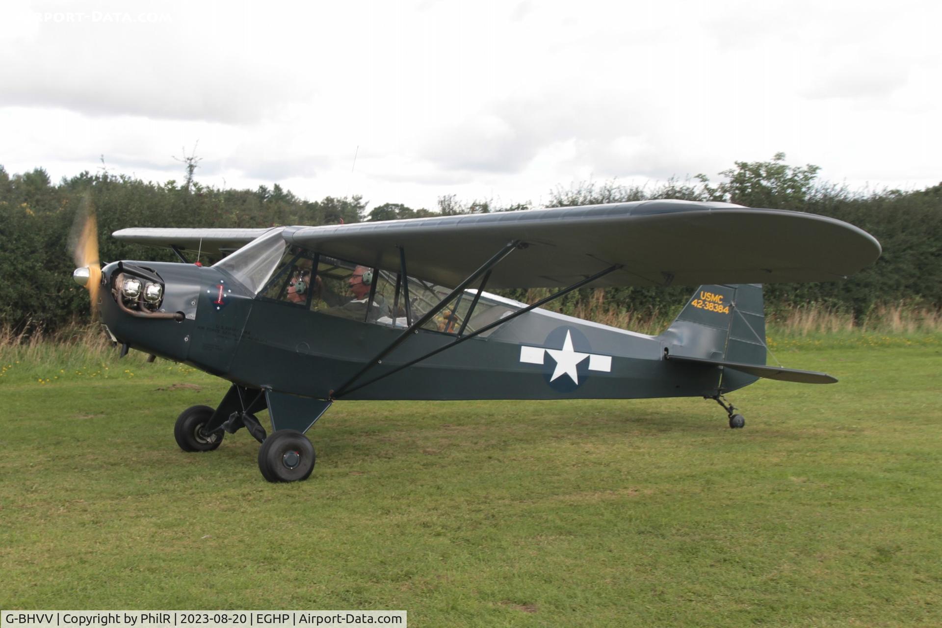 G-BHVV, 1943 Piper J3C-65 Cub Cub C/N 10291, G-BHVV (42-38384) 1942 Piper J-3C-65 Cub LAA Fly In Popham