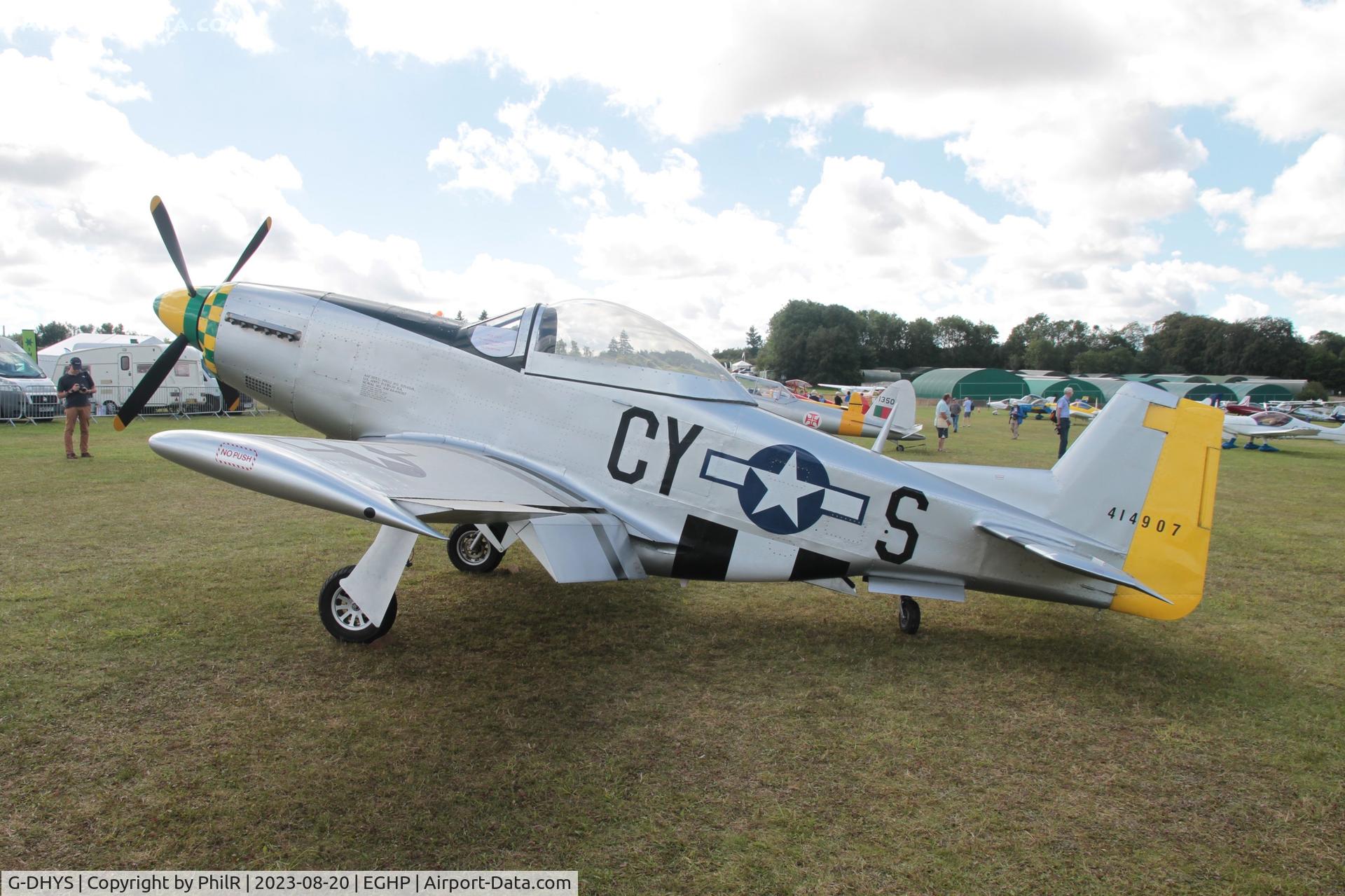 G-DHYS, 2014 Titan T-51 Mustang C/N LAA 355-15190, G-DHYS '414907' 2014 Titan T-51 Mustang 34 scale replica LAA Fly In Popham