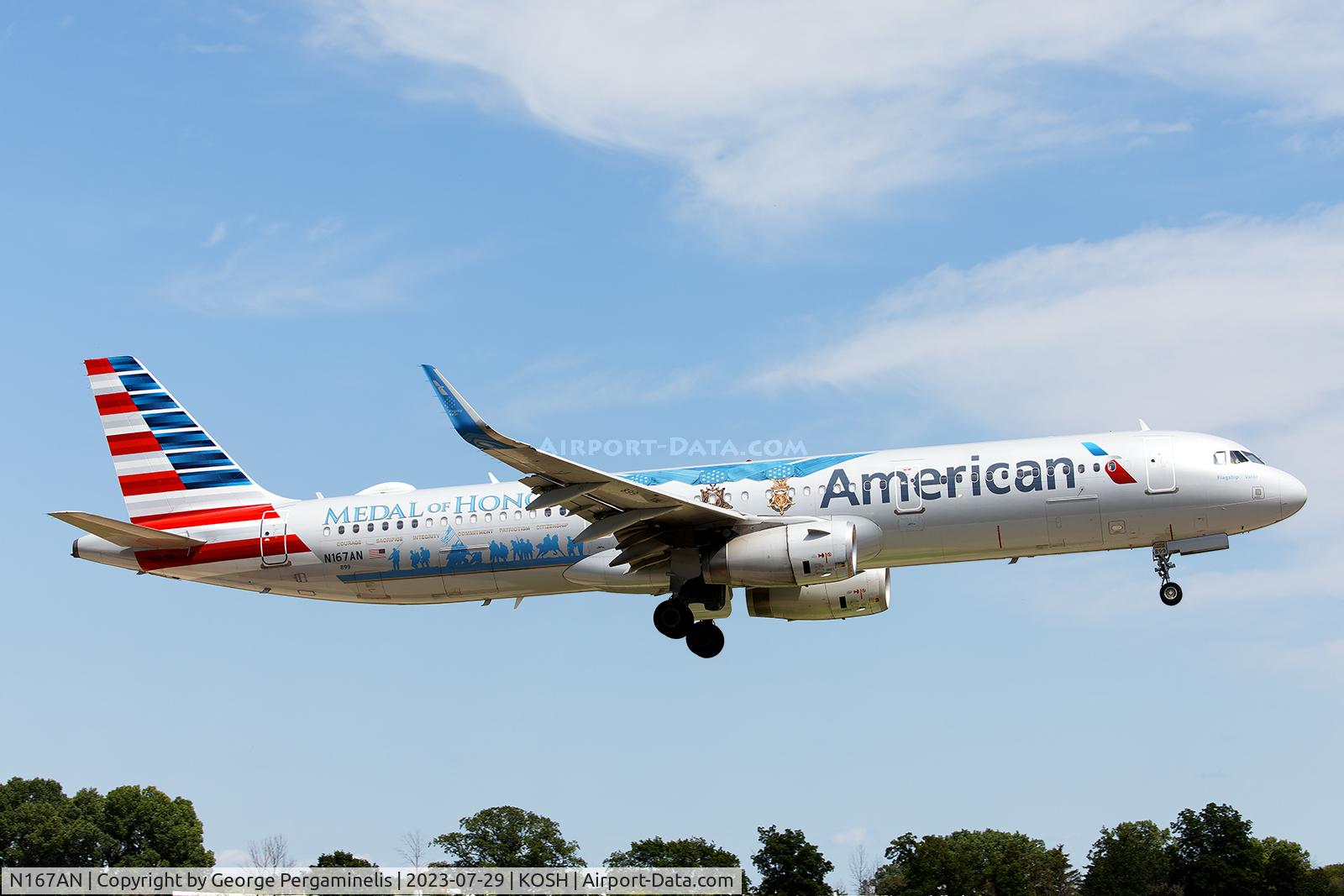 N167AN, 2016 Airbus A321-231 C/N 7013, Oshkosh 2023.