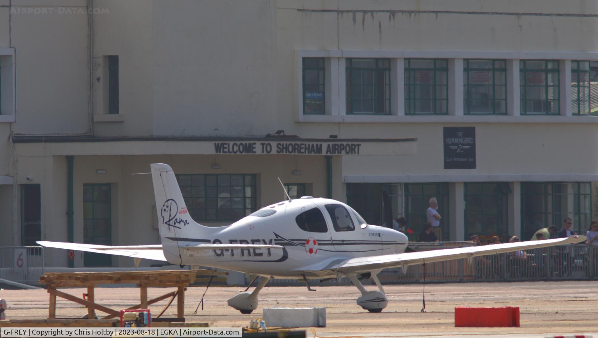G-FREY, 2008 Cirrus SR20 C/N 1964, Visiting Cirrus at Shoreham Airport, E Sussex