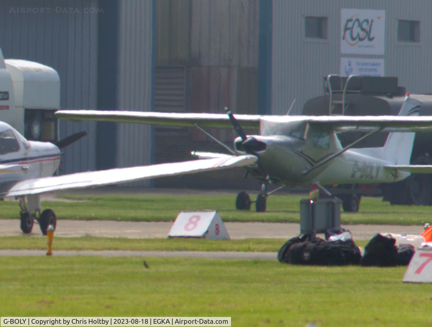 G-BOLY, 1977 Cessna 172N C/N 172-69004, Change of livery parked at Shoreham Airport, E Sussex