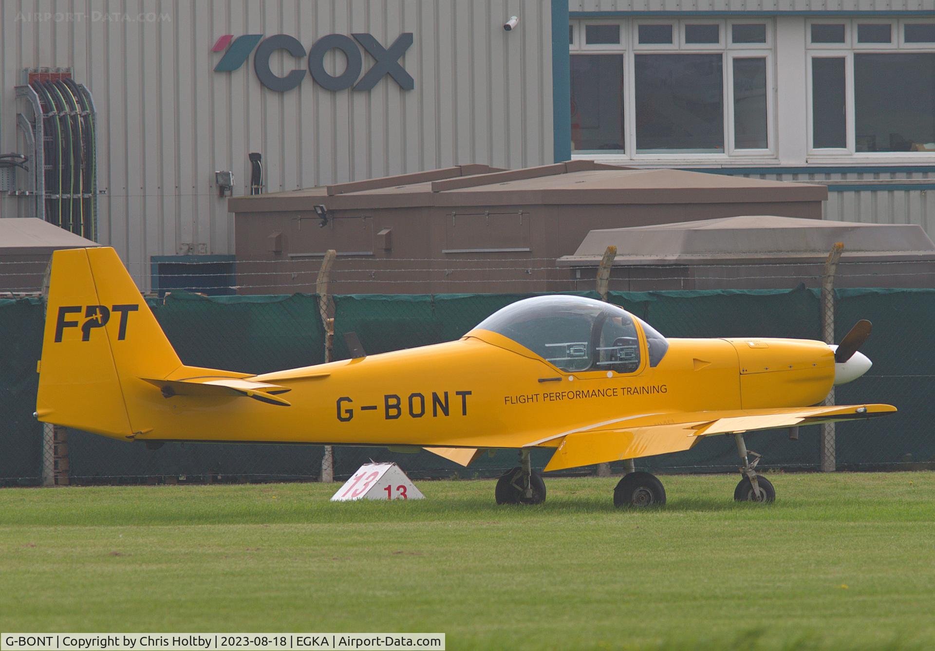 G-BONT, 1988 Slingsby T-67M Firefly Mk.II C/N 2054, In its usual parking spot at Shoreham Airport, E Sussex