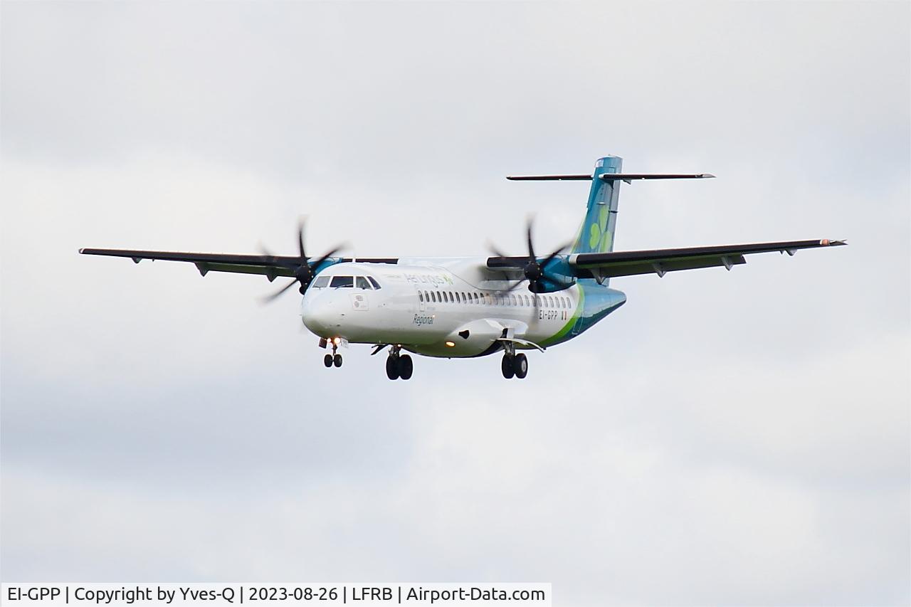 EI-GPP, 2016 ATR 72-212A C/N 1322, ATR 72-212A, On final rwy 25L, Brest-Bretagne Airport (LFRB-BES)