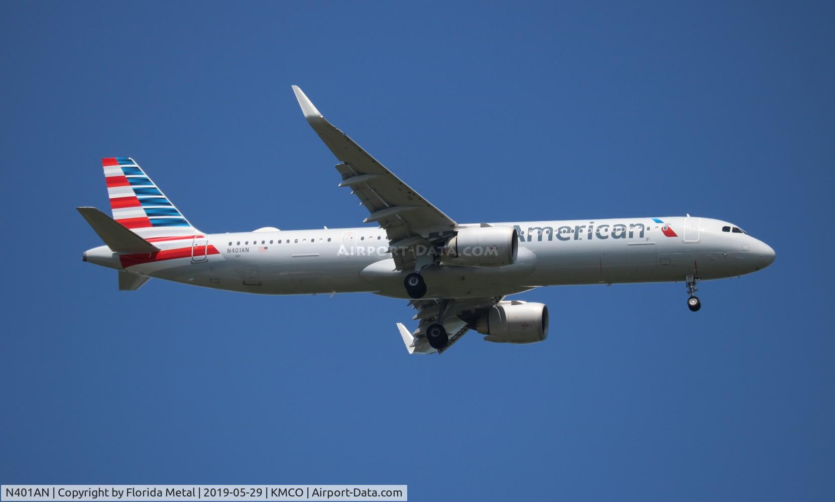 N401AN, 2019 Airbus A321-251N C/N 8701, AAL A321N zx PHX-MCO