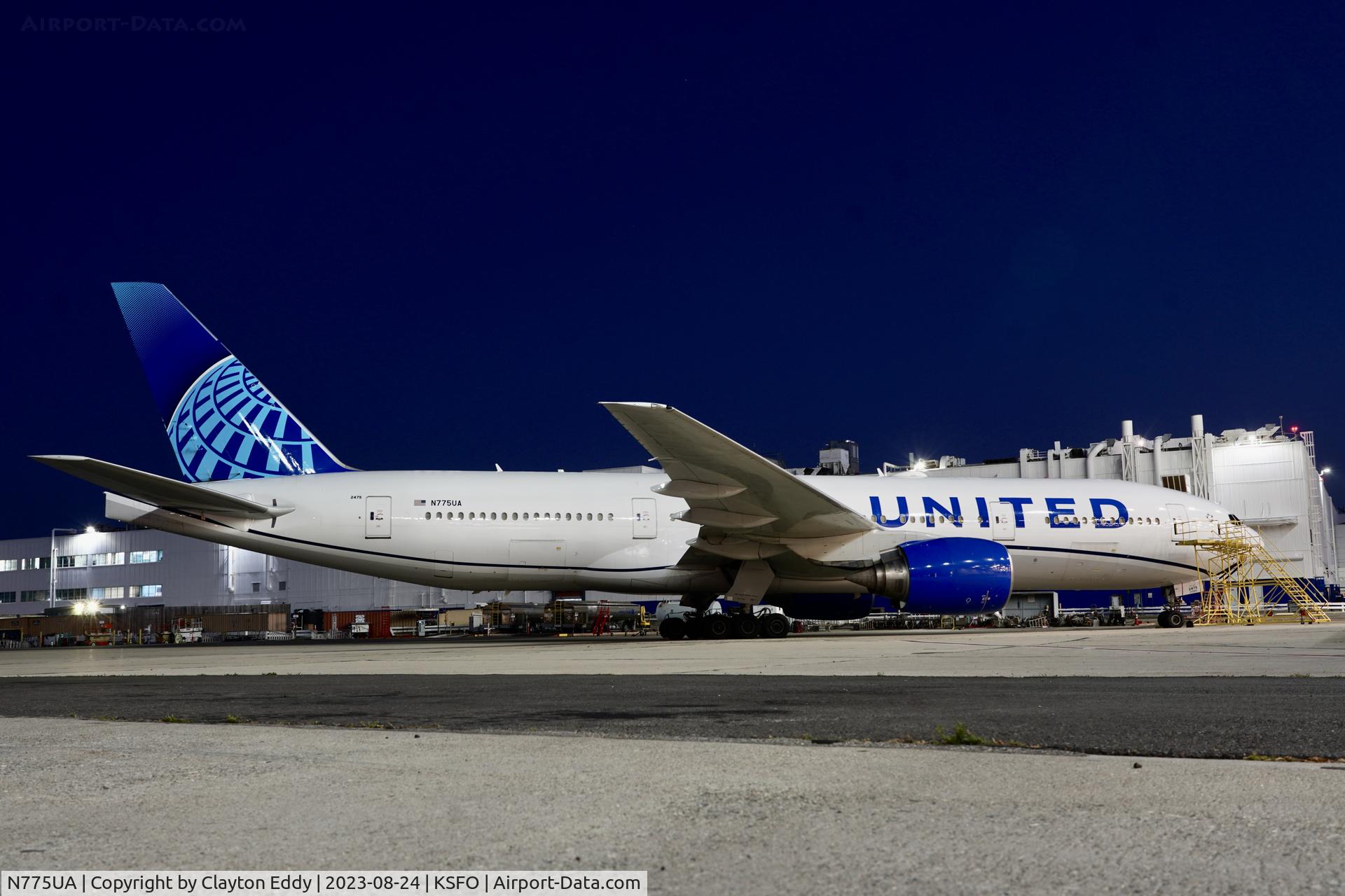 N775UA, 1995 Boeing 777-222 C/N 26947, SFO 2023.