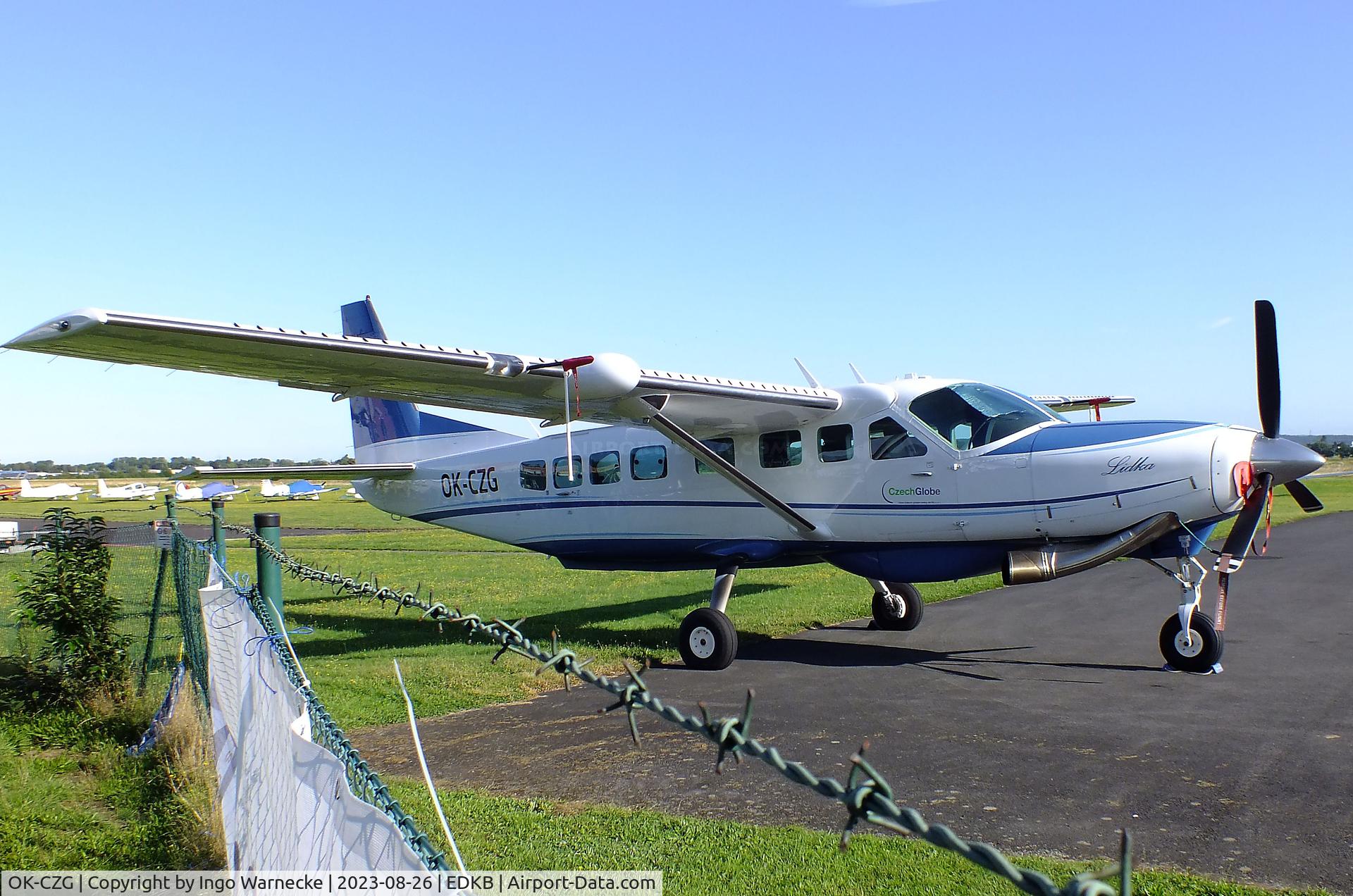 OK-CZG, 2013 Cessna 208B Grand Caravan C/N 208B-2435, Cessna 208B Grand Caravan remote sensing aircraft of CzechGlobe (Global Change Research Institute, CAS) at Bonn-Hangelar airfield during the Grumman Fly-in 2023