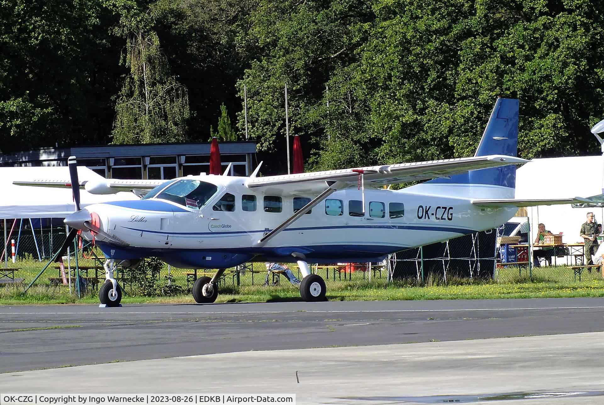 OK-CZG, 2013 Cessna 208B Grand Caravan C/N 208B-2435, Cessna 208B Grand Caravan remote sensing aircraft of CzechGlobe (Global Change Research Institute, CAS) at Bonn-Hangelar airfield during the Grumman Fly-in 2023