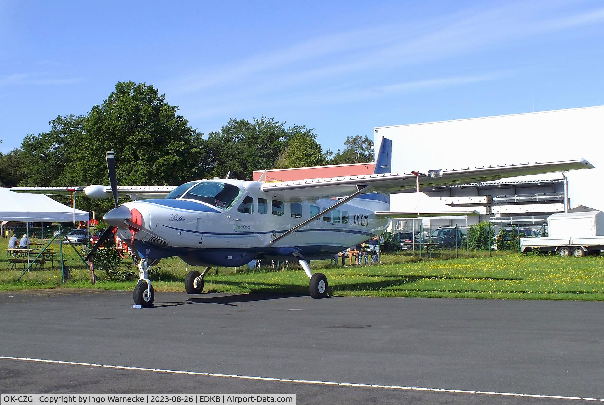 OK-CZG, 2013 Cessna 208B Grand Caravan C/N 208B-2435, Cessna 208B Grand Caravan remote sensing aircraft of CzechGlobe (Global Change Research Institute, CAS) at Bonn-Hangelar airfield during the Grumman Fly-in 2023
