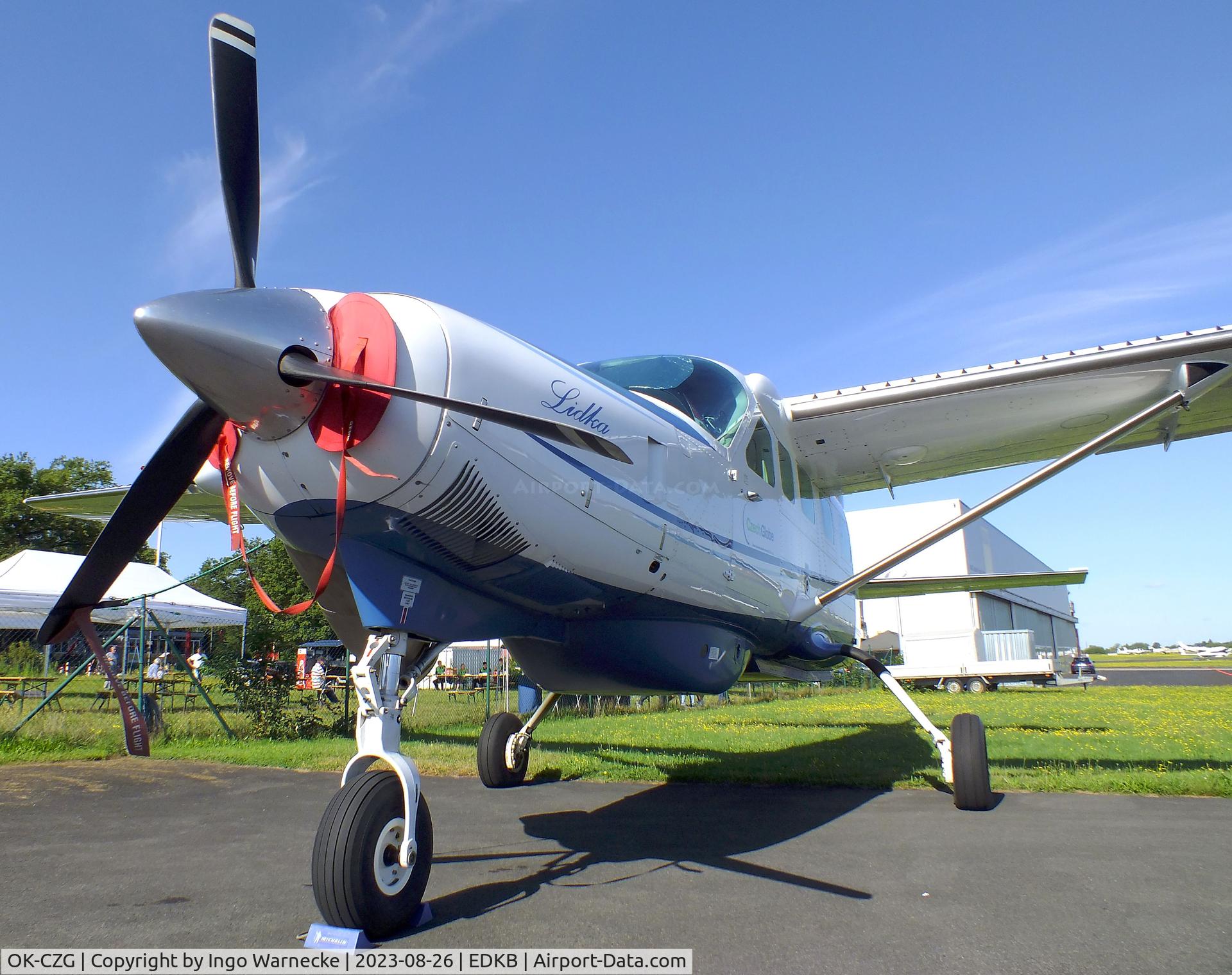 OK-CZG, 2013 Cessna 208B Grand Caravan C/N 208B-2435, Cessna 208B Grand Caravan remote sensing aircraft of CzechGlobe (Global Change Research Institute, CAS) at Bonn-Hangelar airfield during the Grumman Fly-in 2023