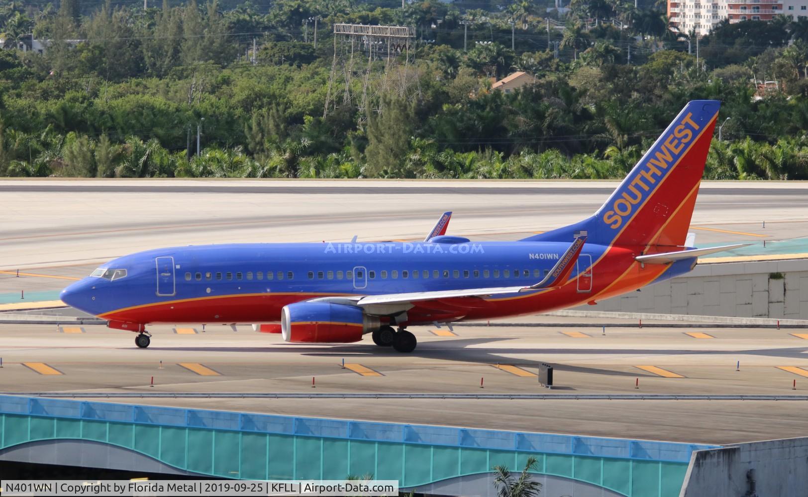 N401WN, 2001 Boeing 737-7H4 C/N 29813, SWA 737 canyon blue zx FLL-MBJ