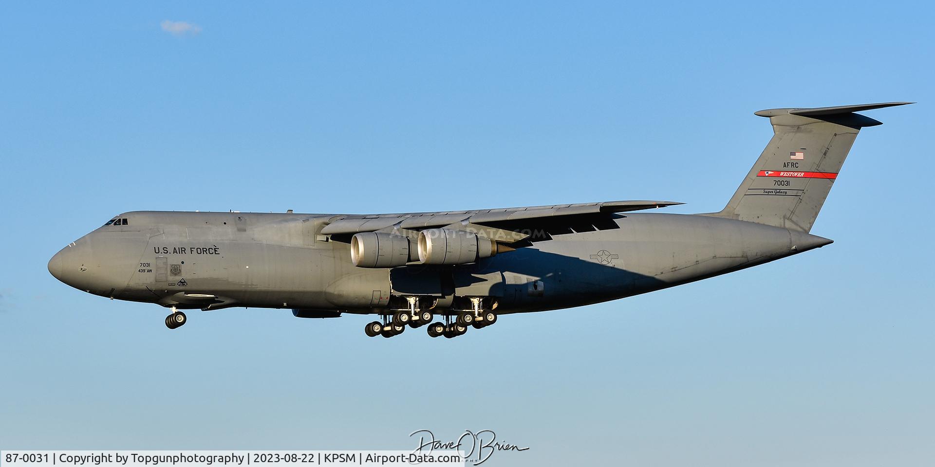 87-0031, 1987 Lockheed C-5B Galaxy C/N 500-0117, RODD01 over the numbers