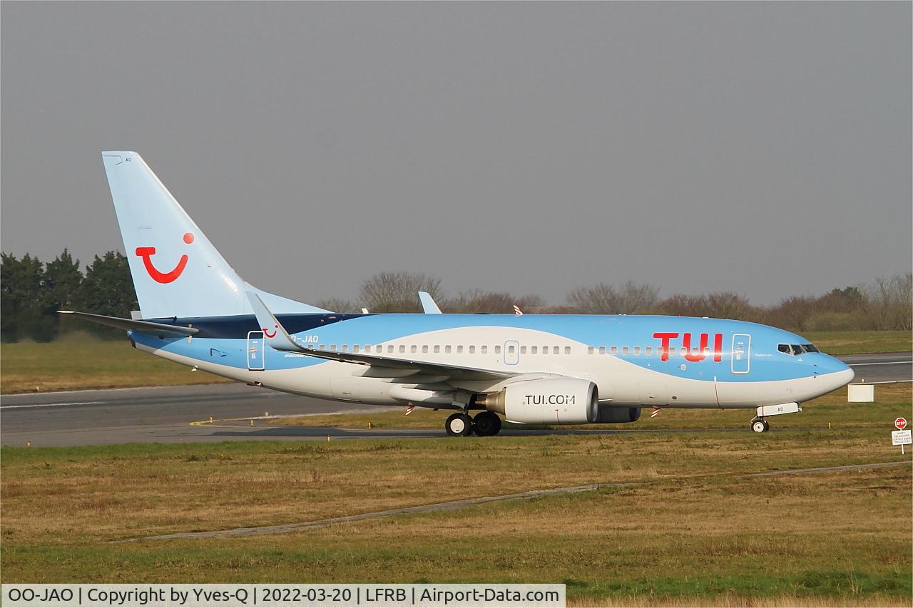OO-JAO, 2008 Boeing 737-7K5 C/N 35141, Boeing 737-7K5, Exit Charlie, Brest-Bretagne airport (LFRB-BES)