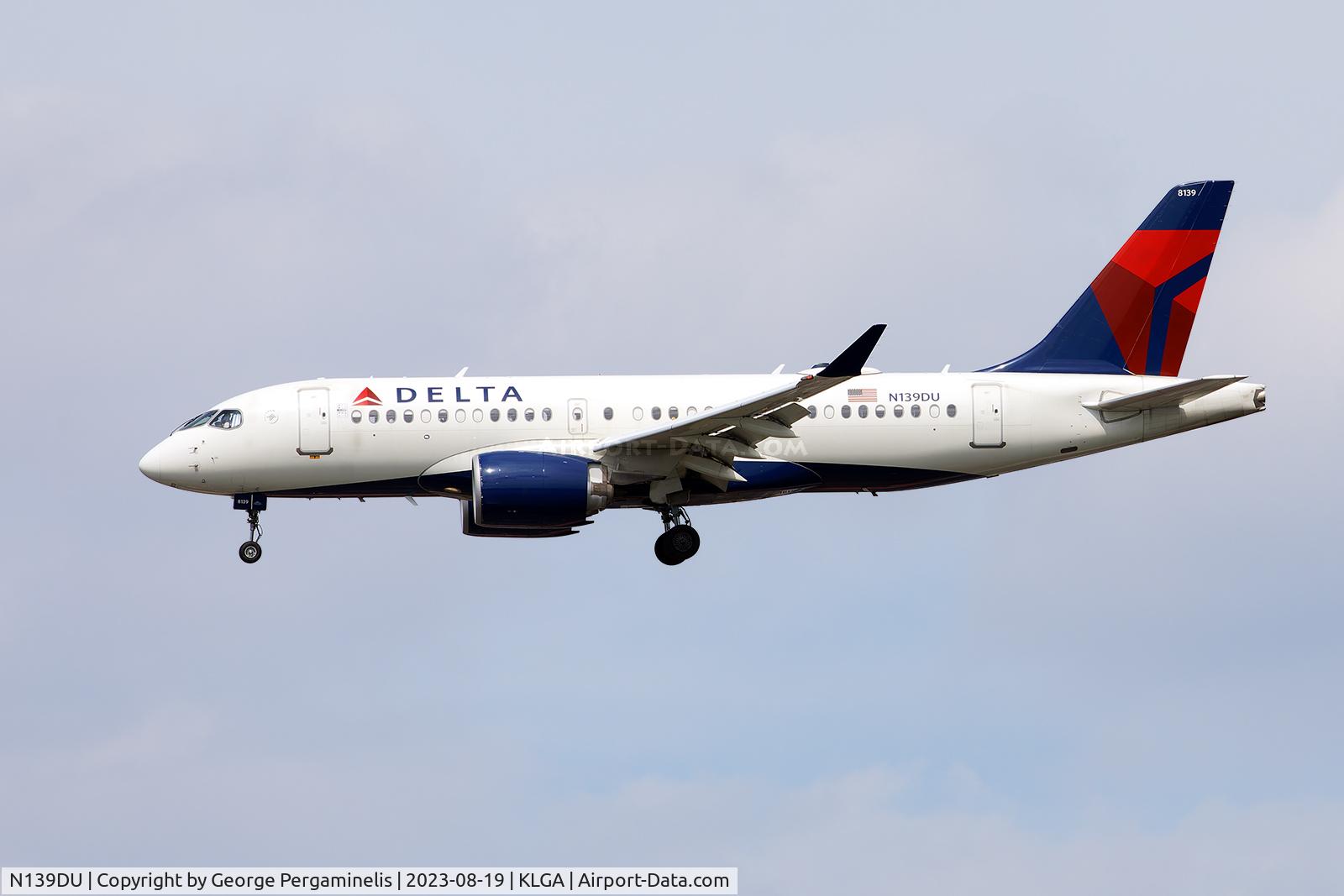 N139DU, 2020 Airbus A220-100 C/N 50058, Final 31 at LGA.