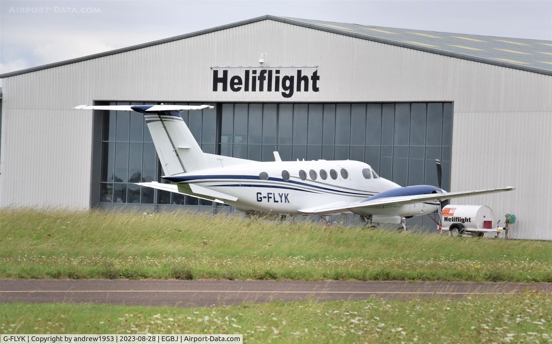 G-FLYK, 1981 Beech B200 King Air King Air C/N BB-921, G-FLYK ex D-IKOB at Gloucestershire Airport.